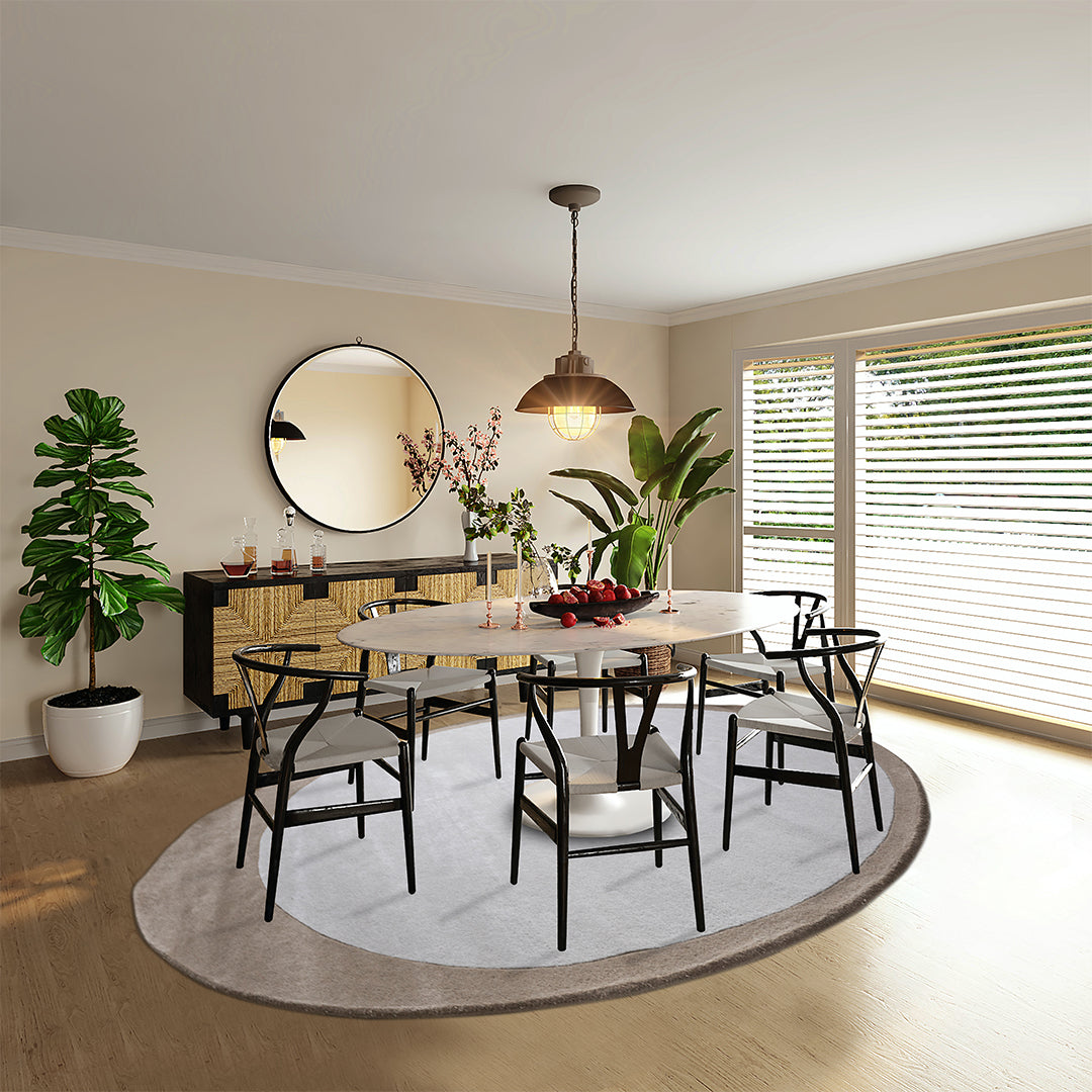 350X250 Cm WOOL BEIGE AND BROWN Round  Rug JH-22729 -  Rugs - ebarza Furniture UAE | Shop Modern Furniture in Abu Dhabi & Dubai - مفروشات ايبازرا في الامارات | تسوق اثاث عصري وديكورات مميزة في دبي وابوظبي