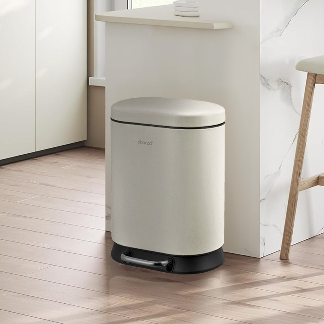 Runway Shape Soft-Close Trash Can - 10110P-5L - Bathroom Accessories - ebarza Furniture UAE | Shop Modern Furniture in Abu Dhabi & Dubai - مفروشات ايبازرا في الامارات | تسوق اثاث عصري وديكورات مميزة في دبي وابوظبي