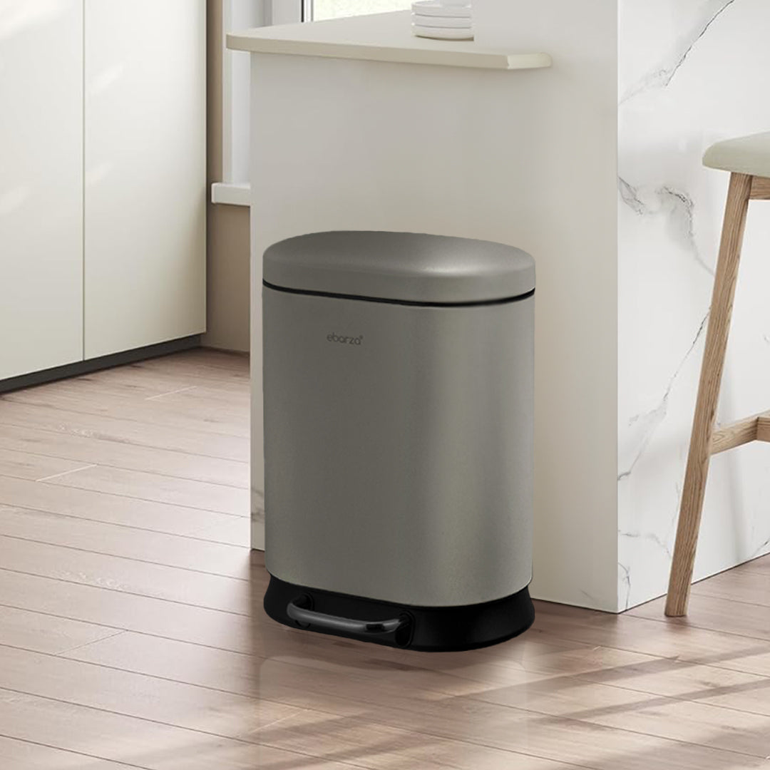 Runway Shape Soft-Close Trash Can - 10110P-30L - Bathroom Accessories - ebarza Furniture UAE | Shop Modern Furniture in Abu Dhabi & Dubai - مفروشات ايبازرا في الامارات | تسوق اثاث عصري وديكورات مميزة في دبي وابوظبي