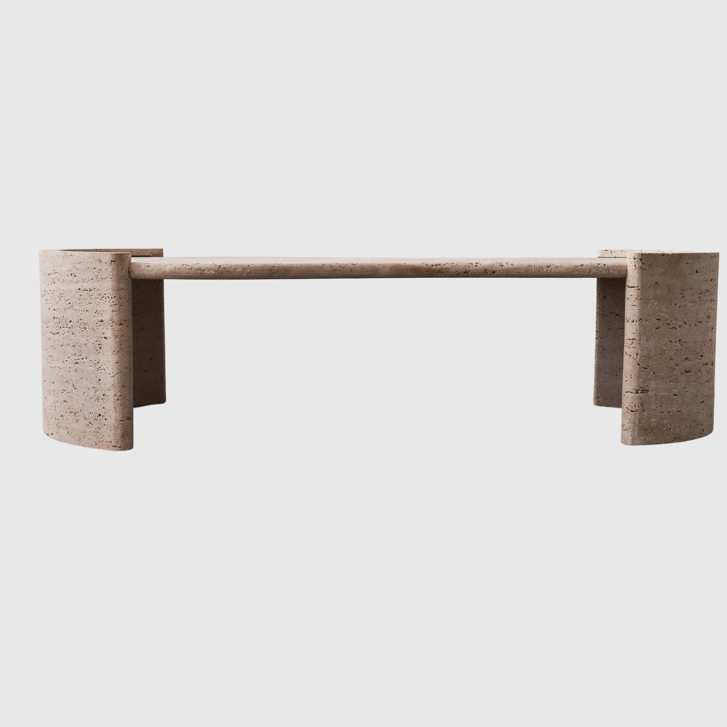 Natural Travertine Coffee Table JA008-B - Coffee Tables - ebarza Furniture UAE | Shop Modern Furniture in Abu Dhabi & Dubai - مفروشات ايبازرا في الامارات | تسوق اثاث عصري وديكورات مميزة في دبي وابوظبي