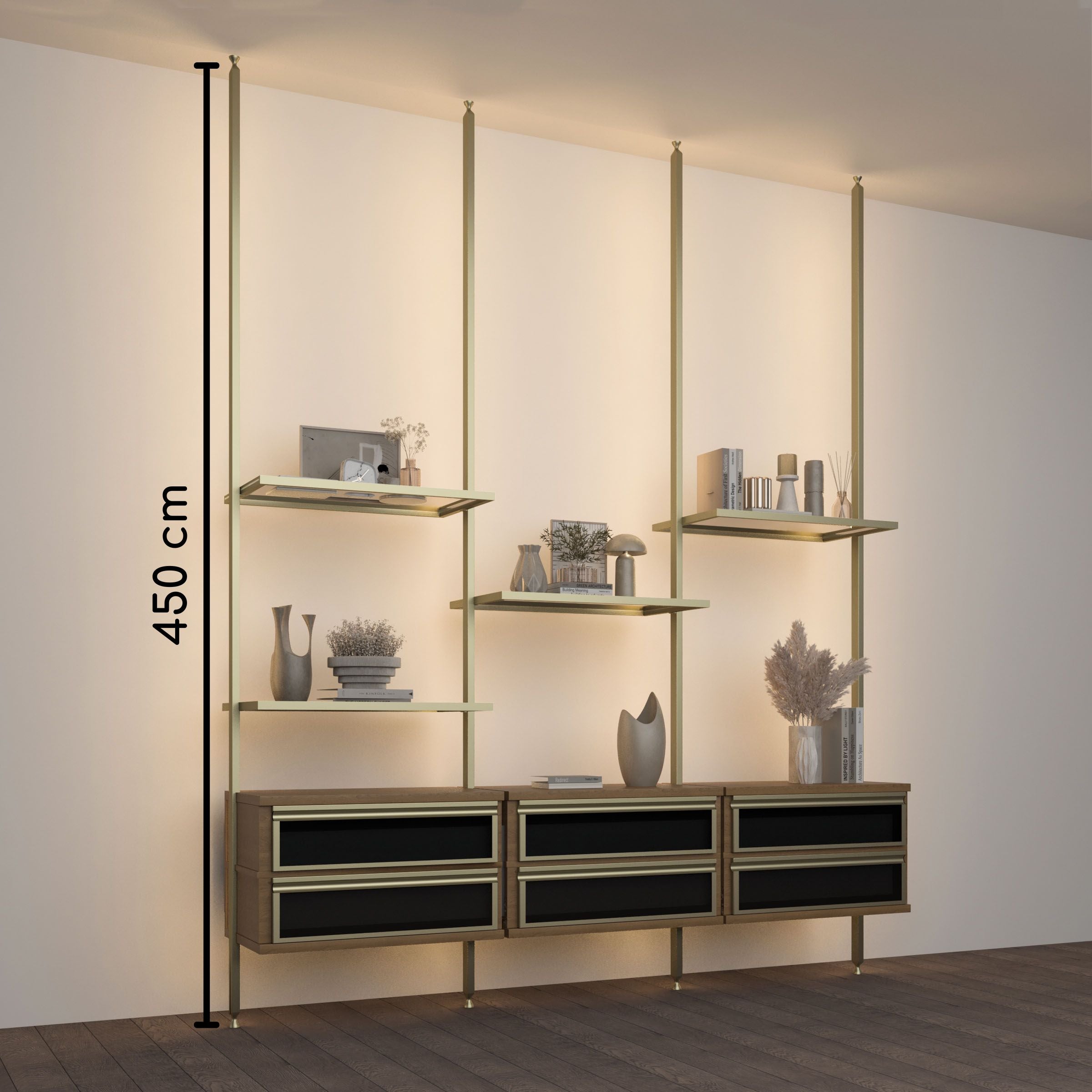 Antik Closet/partition  Main Profile With LED 450cm  Antik Color W-AL-10-1-0739 -  Cabinets - ebarza Furniture UAE | Shop Modern Furniture in Abu Dhabi & Dubai - مفروشات ايبازرا في الامارات | تسوق اثاث عصري وديكورات مميزة في دبي وابوظبي