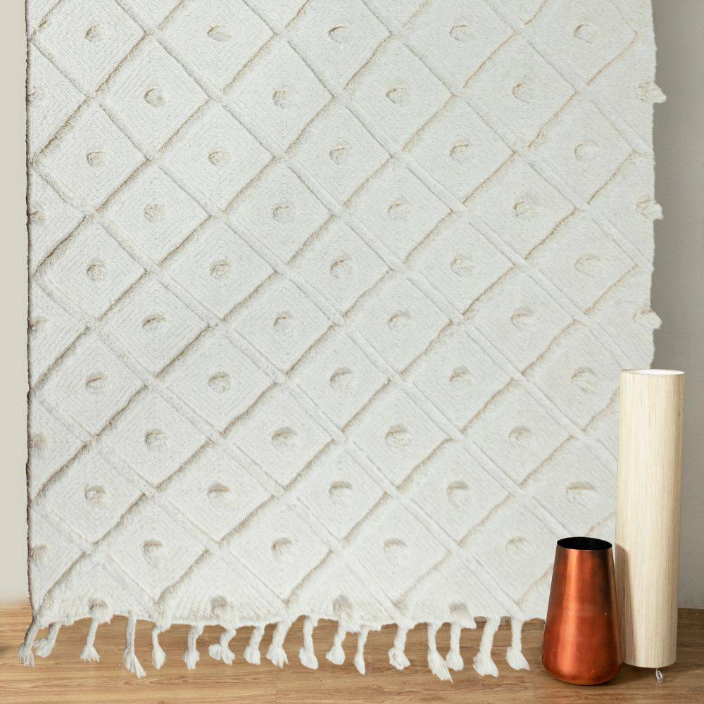 60X90 Cm Amaka Handmade Wool Rug Amk-07-Xs - Rugs - ebarza Furniture UAE | Shop Modern Furniture in Abu Dhabi & Dubai - مفروشات ايبازرا في الامارات | تسوق اثاث عصري وديكورات مميزة في دبي وابوظبي