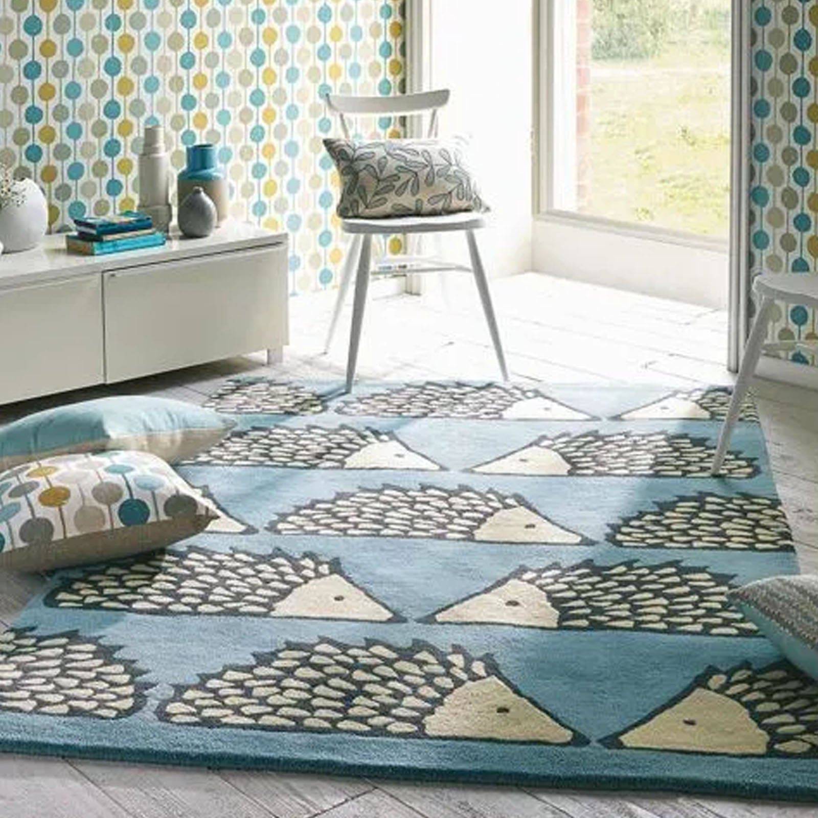 60X90 Cm Handmade Wool Rug Jh-20522-Blue-Xs - Rugs - ebarza Furniture UAE | Shop Modern Furniture in Abu Dhabi & Dubai - مفروشات ايبازرا في الامارات | تسوق اثاث عصري وديكورات مميزة في دبي وابوظبي