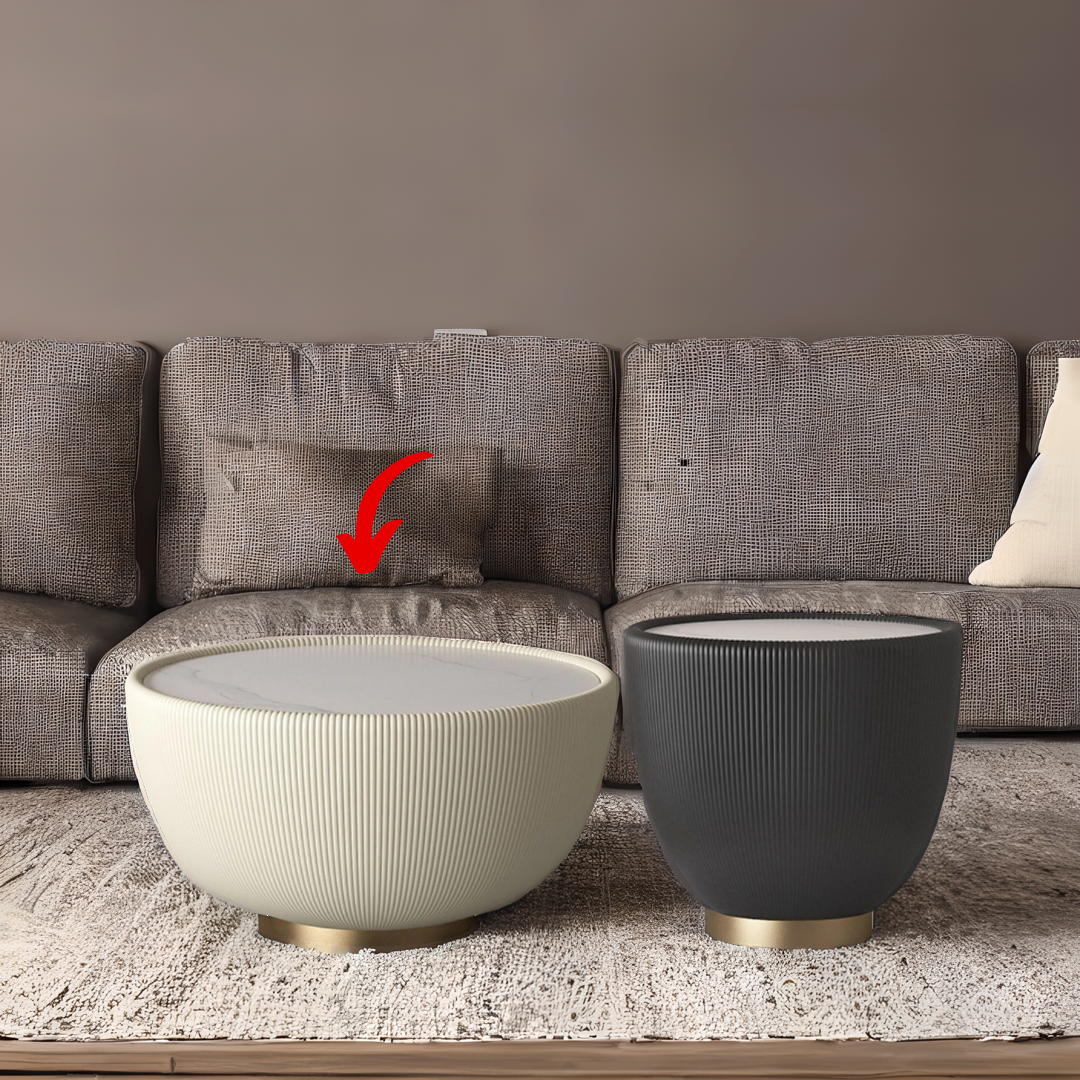 Neat of White Sintered Stone Coffee Table MLL-D34WS -  Coffee tables - ebarza Furniture UAE | Shop Modern Furniture in Abu Dhabi & Dubai - مفروشات ايبازرا في الامارات | تسوق اثاث عصري وديكورات مميزة في دبي وابوظبي