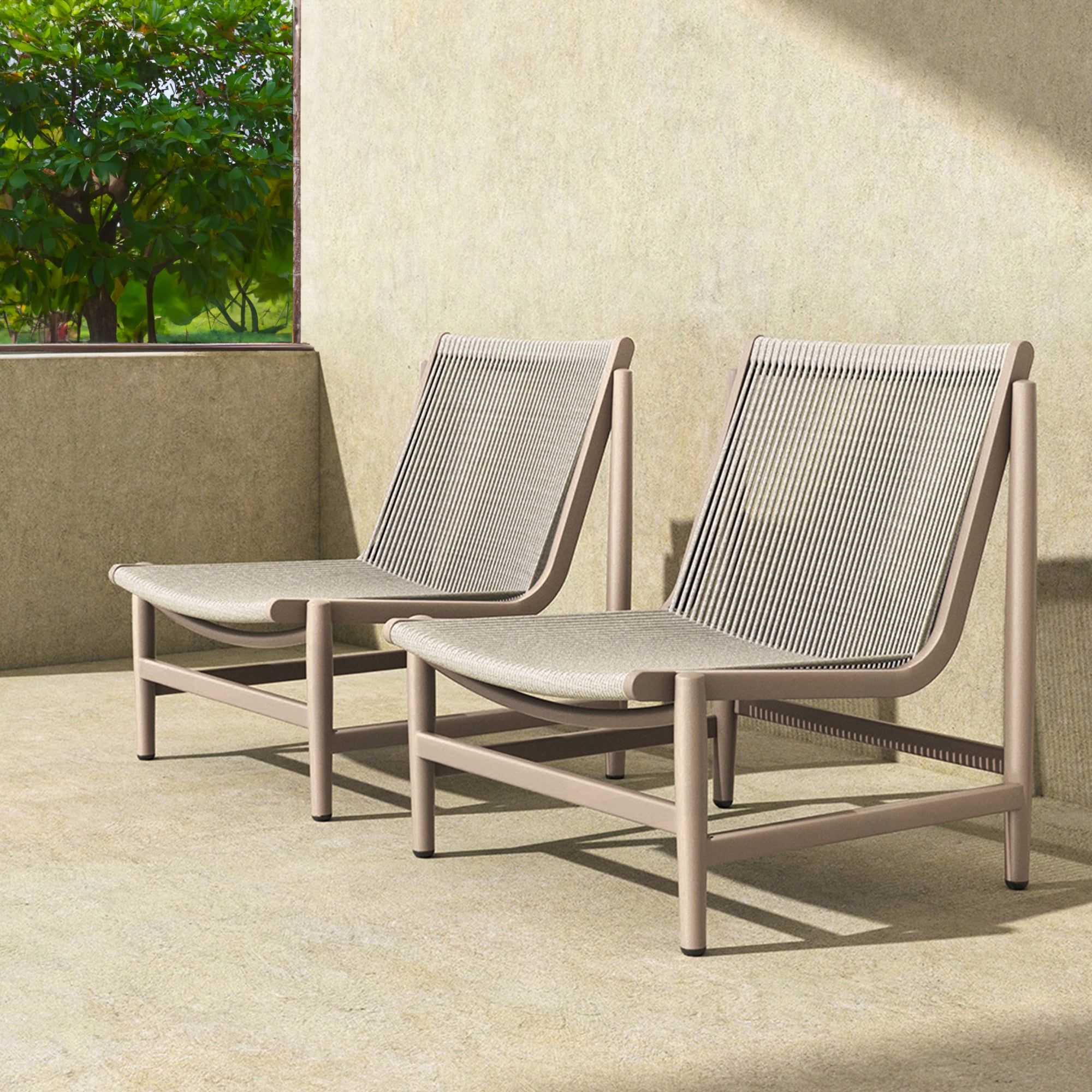 String Outdoor Lounge Chair - KC8608N07ROP - Armchairs - ebarza Furniture UAE | Shop Modern Furniture in Abu Dhabi & Dubai - مفروشات ايبازرا في الامارات | تسوق اثاث عصري وديكورات مميزة في دبي وابوظبي