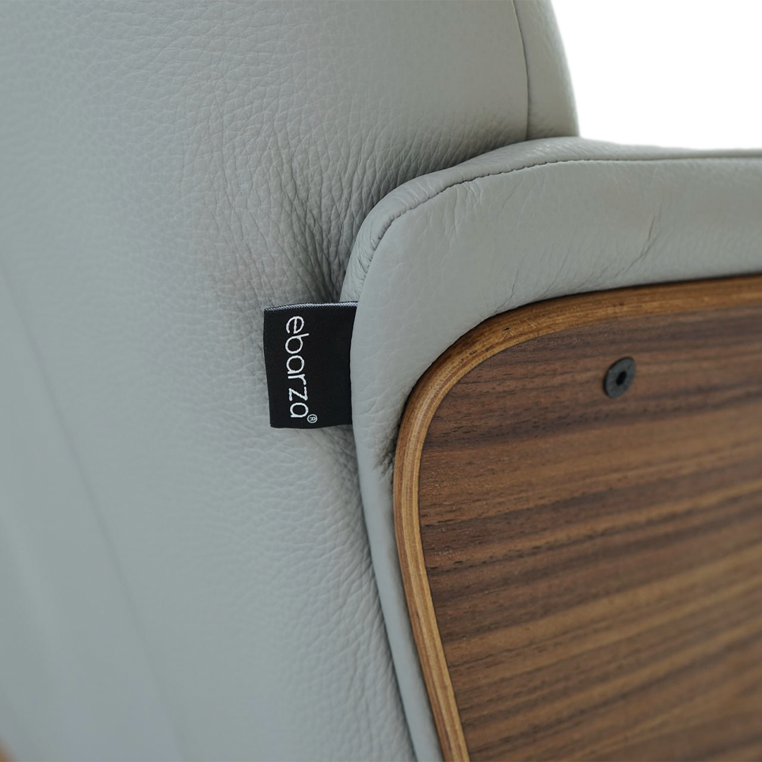 Gray Leather Relax Swivel and Recliner Lounge Chair With Black Legs  SL-HJ5093MFM -  Lounge Chairs - ebarza Furniture UAE | Shop Modern Furniture in Abu Dhabi & Dubai - مفروشات ايبازرا في الامارات | تسوق اثاث عصري وديكورات مميزة في دبي وابوظبي