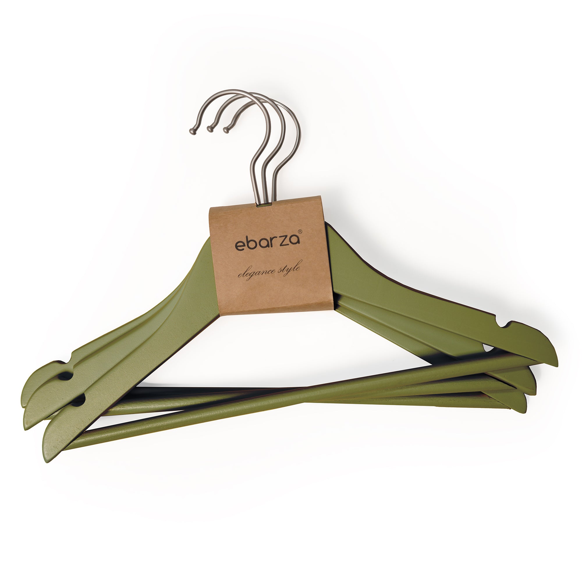 Set of 3 Lotus Wood Olive Green Finish Kids Hanger LSM003-GRN - Hangers - ebarza Furniture UAE | Shop Modern Furniture in Abu Dhabi & Dubai - مفروشات ايبازرا في الامارات | تسوق اثاث عصري وديكورات مميزة في دبي وابوظبي