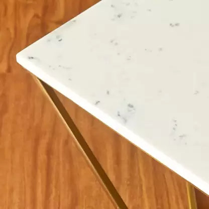 Natural Marble & Stainless Steel Table Bp8809B-G -  Coffee Tables - ebarza Furniture UAE | Shop Modern Furniture in Abu Dhabi & Dubai - مفروشات ايبازرا في الامارات | تسوق اثاث عصري وديكورات مميزة في دبي وابوظبي