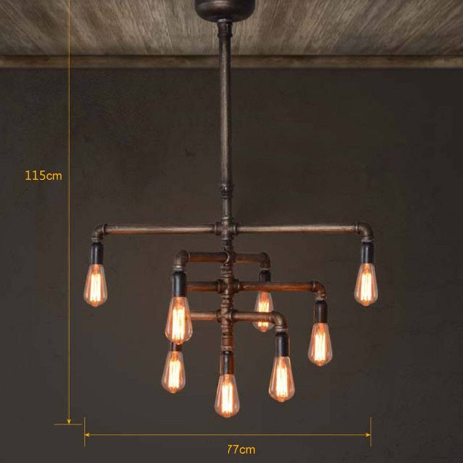 9 Heads Vintage Industrial Pipes Pendant Lamp Cy-Dd-188 - Pendant Lamps - ebarza Furniture UAE | Shop Modern Furniture in Abu Dhabi & Dubai - مفروشات ايبازرا في الامارات | تسوق اثاث عصري وديكورات مميزة في دبي وابوظبي