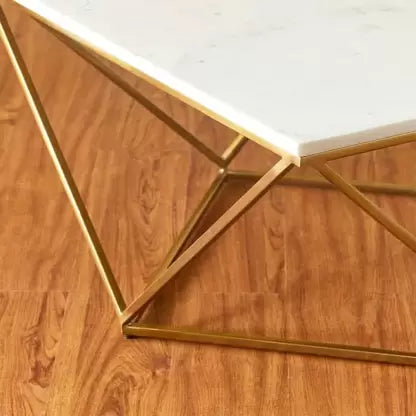 Natural Marble & Stainless Steel Table Bp8809B-G - Coffee Tables - ebarza Furniture UAE | Shop Modern Furniture in Abu Dhabi & Dubai - مفروشات ايبازرا في الامارات | تسوق اثاث عصري وديكورات مميزة في دبي وابوظبي