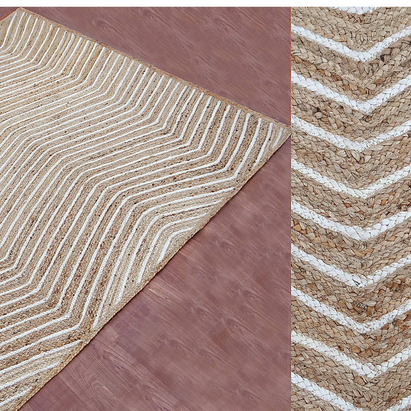 90X130 Cm Braided Handmade Jute Rug Jh-2341-S - Rugs - ebarza Furniture UAE | Shop Modern Furniture in Abu Dhabi & Dubai - مفروشات ايبازرا في الامارات | تسوق اثاث عصري وديكورات مميزة في دبي وابوظبي