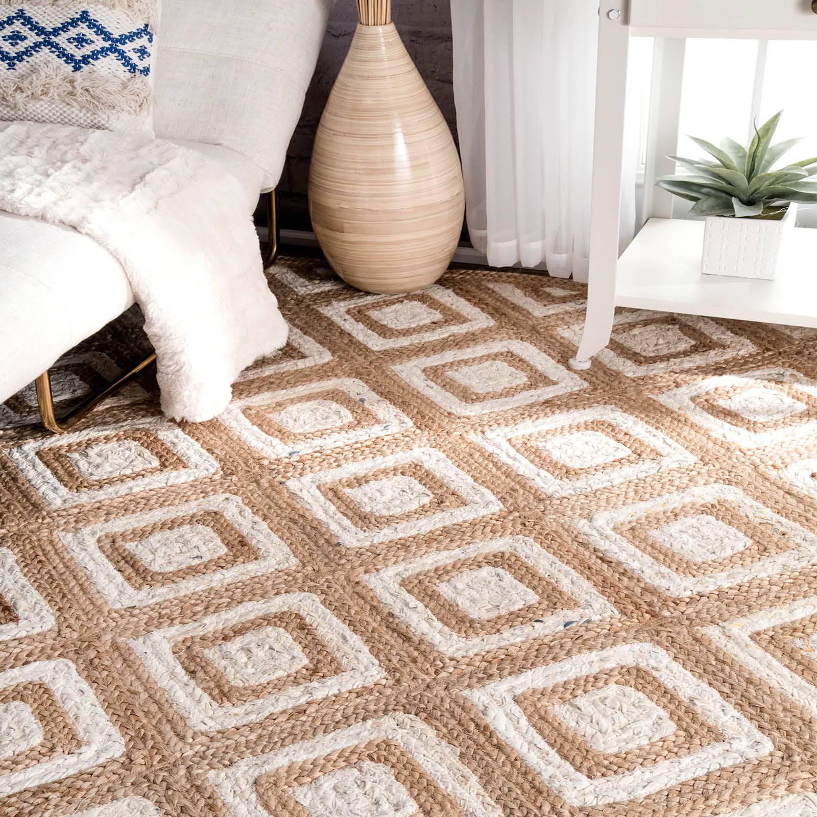 90X130 Cm Braided Handmade Jute Rug Jh-2342-S - Rugs - ebarza Furniture UAE | Shop Modern Furniture in Abu Dhabi & Dubai - مفروشات ايبازرا في الامارات | تسوق اثاث عصري وديكورات مميزة في دبي وابوظبي