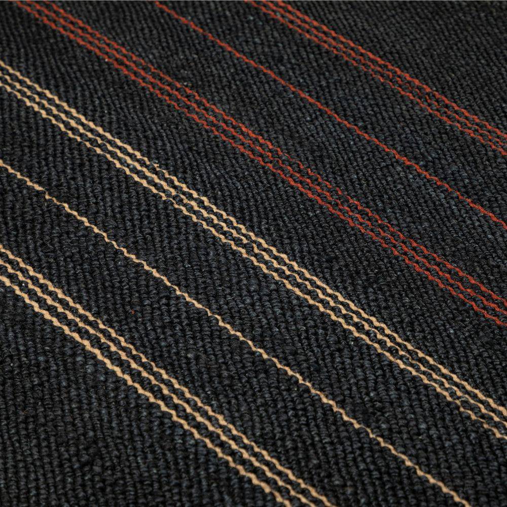 90X130 Cm Hand Woven Black Red Jute Rug Jhd-7002Br-S - Rugs - ebarza Furniture UAE | Shop Modern Furniture in Abu Dhabi & Dubai - مفروشات ايبازرا في الامارات | تسوق اثاث عصري وديكورات مميزة في دبي وابوظبي