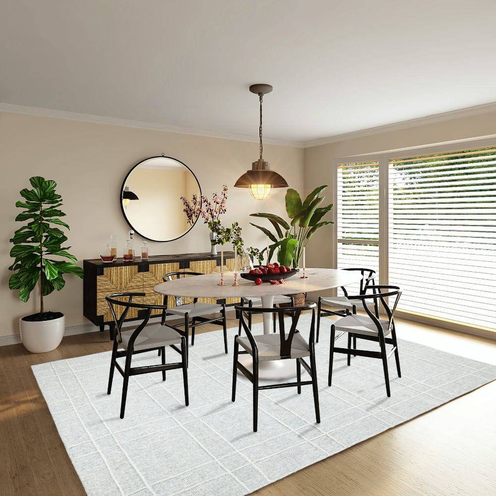 90X130 Cm Hand Woven Wool Rug Ryna-Ryn-01-S -  Rugs - ebarza Furniture UAE | Shop Modern Furniture in Abu Dhabi & Dubai - مفروشات ايبازرا في الامارات | تسوق اثاث عصري وديكورات مميزة في دبي وابوظبي