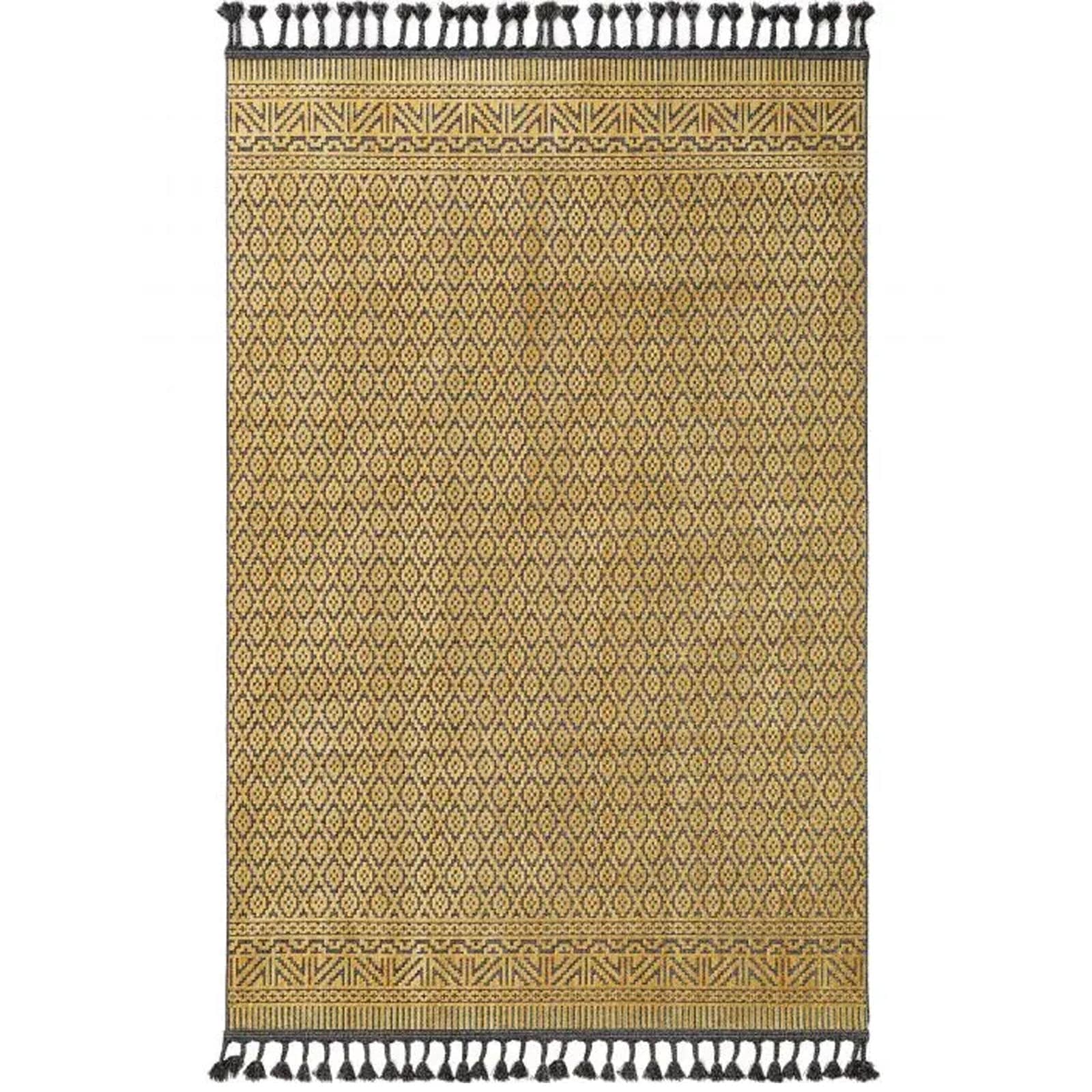 90X300 Cm Handmade Wool Rug Artik-Ark-132-Gold-Long - Rugs - ebarza Furniture UAE | Shop Modern Furniture in Abu Dhabi & Dubai - مفروشات ايبازرا في الامارات | تسوق اثاث عصري وديكورات مميزة في دبي وابوظبي