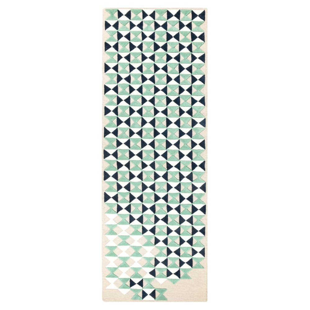 90X300 Cm Handmade Wool Rug Jh-20738-Long -  Rugs - ebarza Furniture UAE | Shop Modern Furniture in Abu Dhabi & Dubai - مفروشات ايبازرا في الامارات | تسوق اثاث عصري وديكورات مميزة في دبي وابوظبي