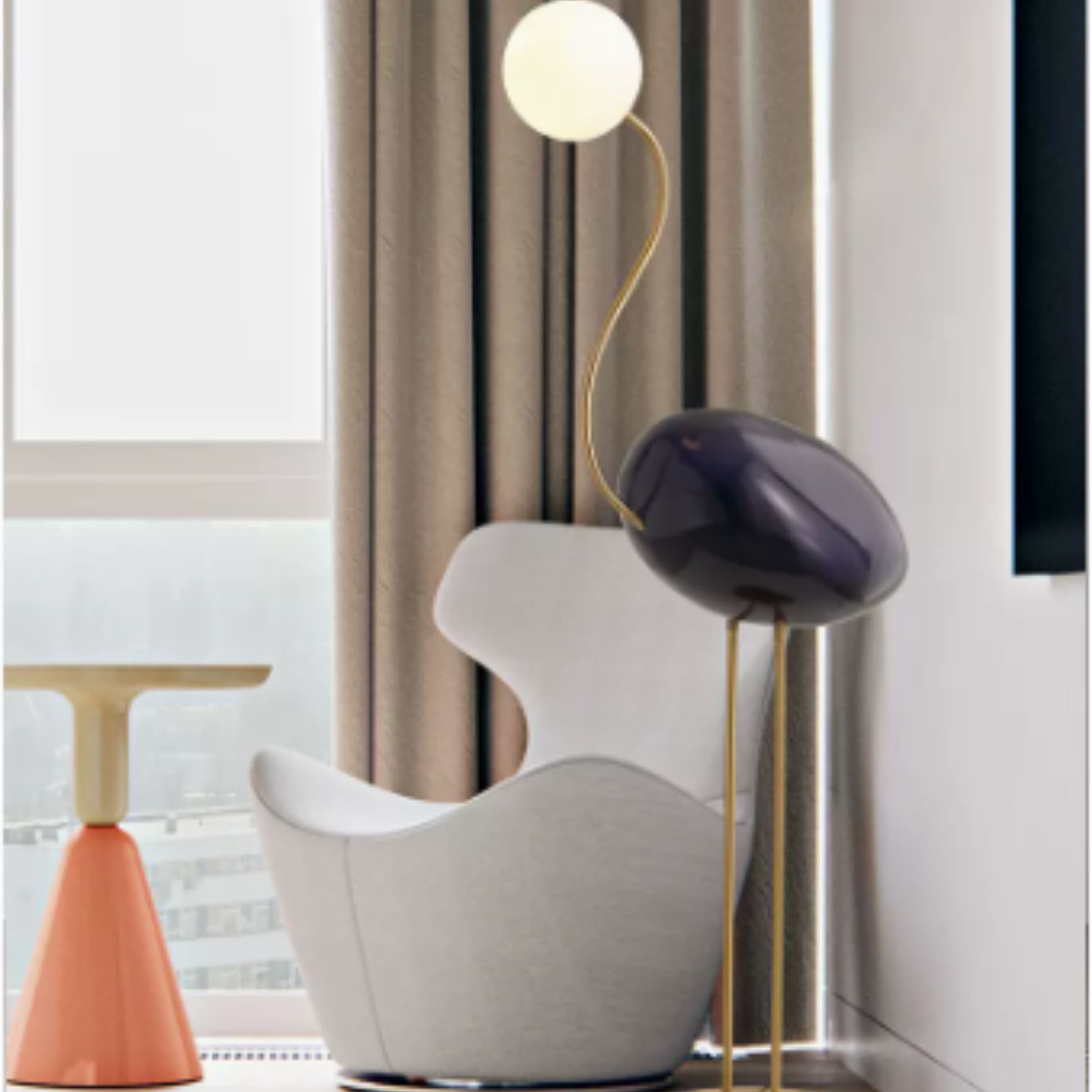 Display Item - Flamingo Floor Lamp black CY-LTD-1011-B Nakheel - DISPLAY ITEM - ebarza Furniture UAE | Shop Modern Furniture in Abu Dhabi & Dubai - مفروشات ايبازرا في الامارات | تسوق اثاث عصري وديكورات مميزة في دبي وابوظبي