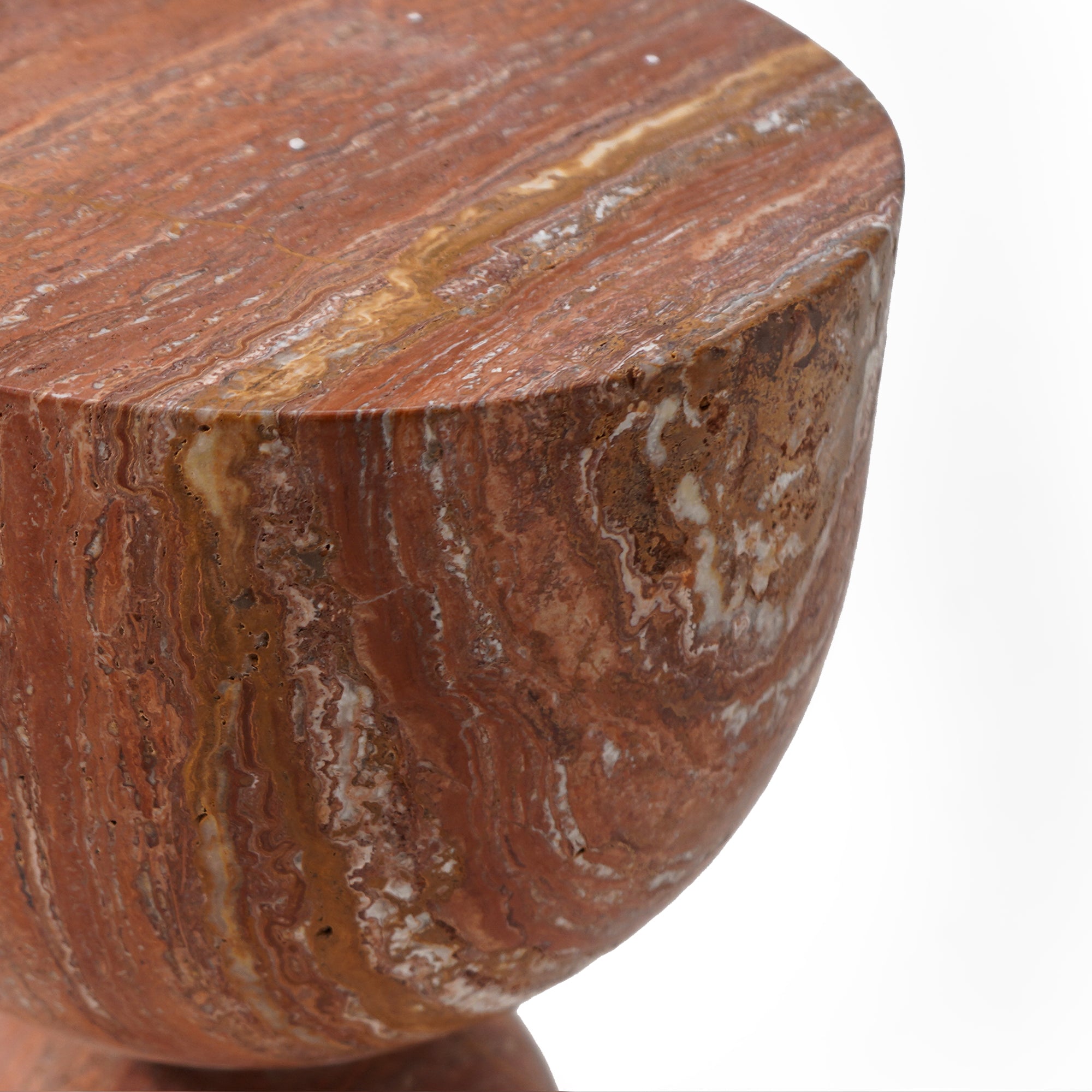 Chess Natural Red Travertine Side Table JA012-B - Side Tables - ebarza Furniture UAE | Shop Modern Furniture in Abu Dhabi & Dubai - مفروشات ايبازرا في الامارات | تسوق اثاث عصري وديكورات مميزة في دبي وابوظبي
