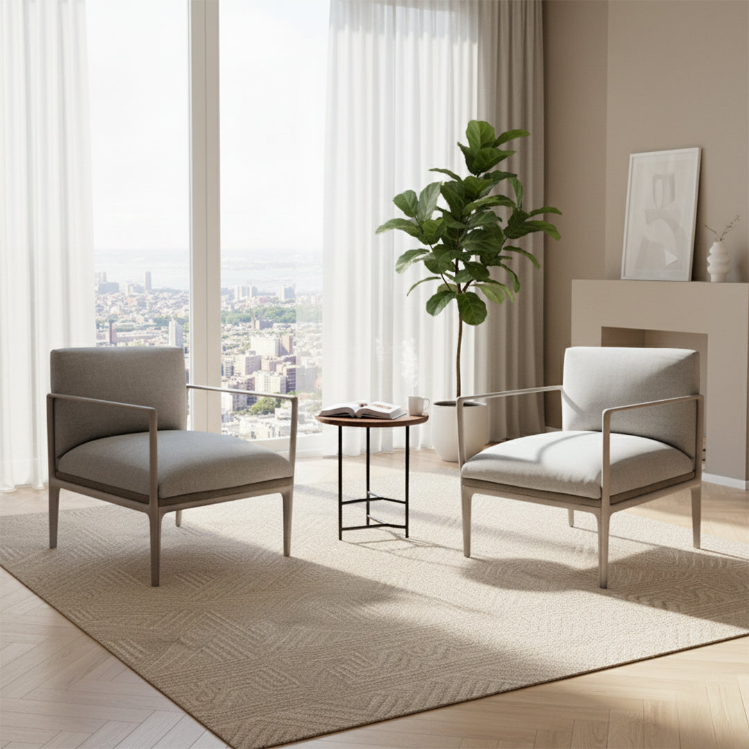 AIKA Armchair AIKA-Single Seat With Aluminum Arm HJD-AIKA01 - Armchairs - ebarza Furniture UAE | Shop Modern Furniture in Abu Dhabi & Dubai - مفروشات ايبازرا في الامارات | تسوق اثاث عصري وديكورات مميزة في دبي وابوظبي