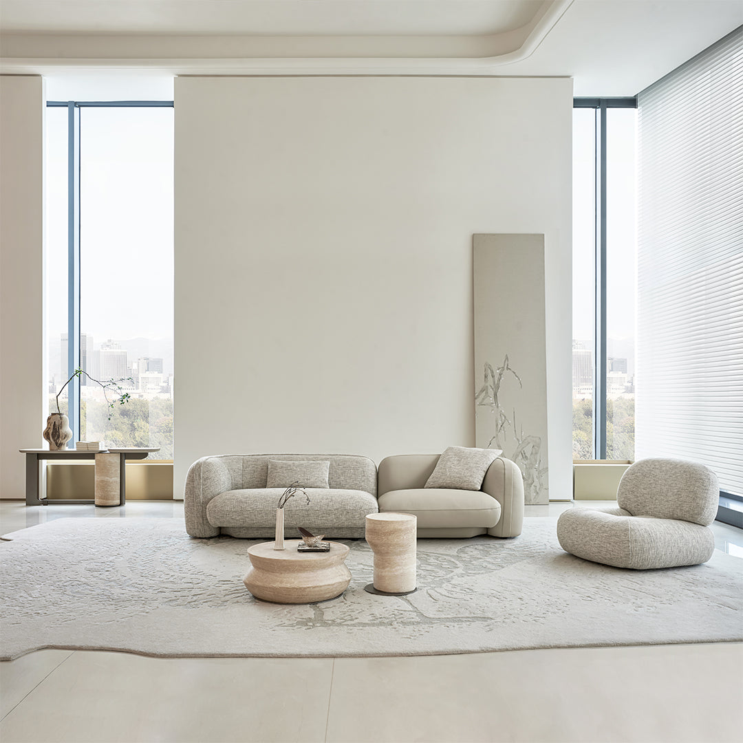 Nimbus Travertine Big Side Table BMCJ-BJ6070-BIG - Coffee tables - ebarza Furniture UAE | Shop Modern Furniture in Abu Dhabi & Dubai - مفروشات ايبازرا في الامارات | تسوق اثاث عصري وديكورات مميزة في دبي وابوظبي