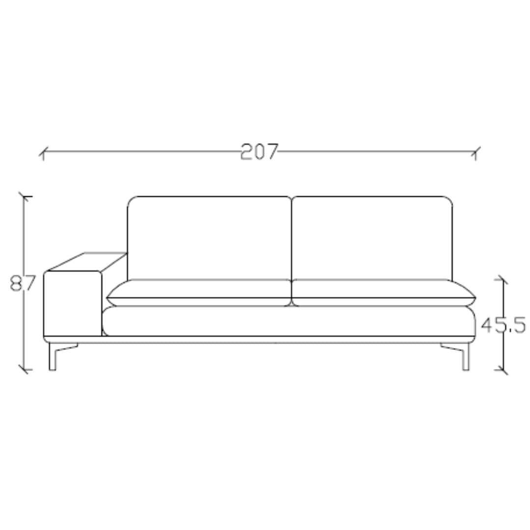Nexus 2 Seater Right Arm Modular Sofa - AMF-S180 - Sofas - ebarza Furniture UAE | Shop Modern Furniture in Abu Dhabi & Dubai - مفروشات ايبازرا في الامارات | تسوق اثاث عصري وديكورات مميزة في دبي وابوظبي