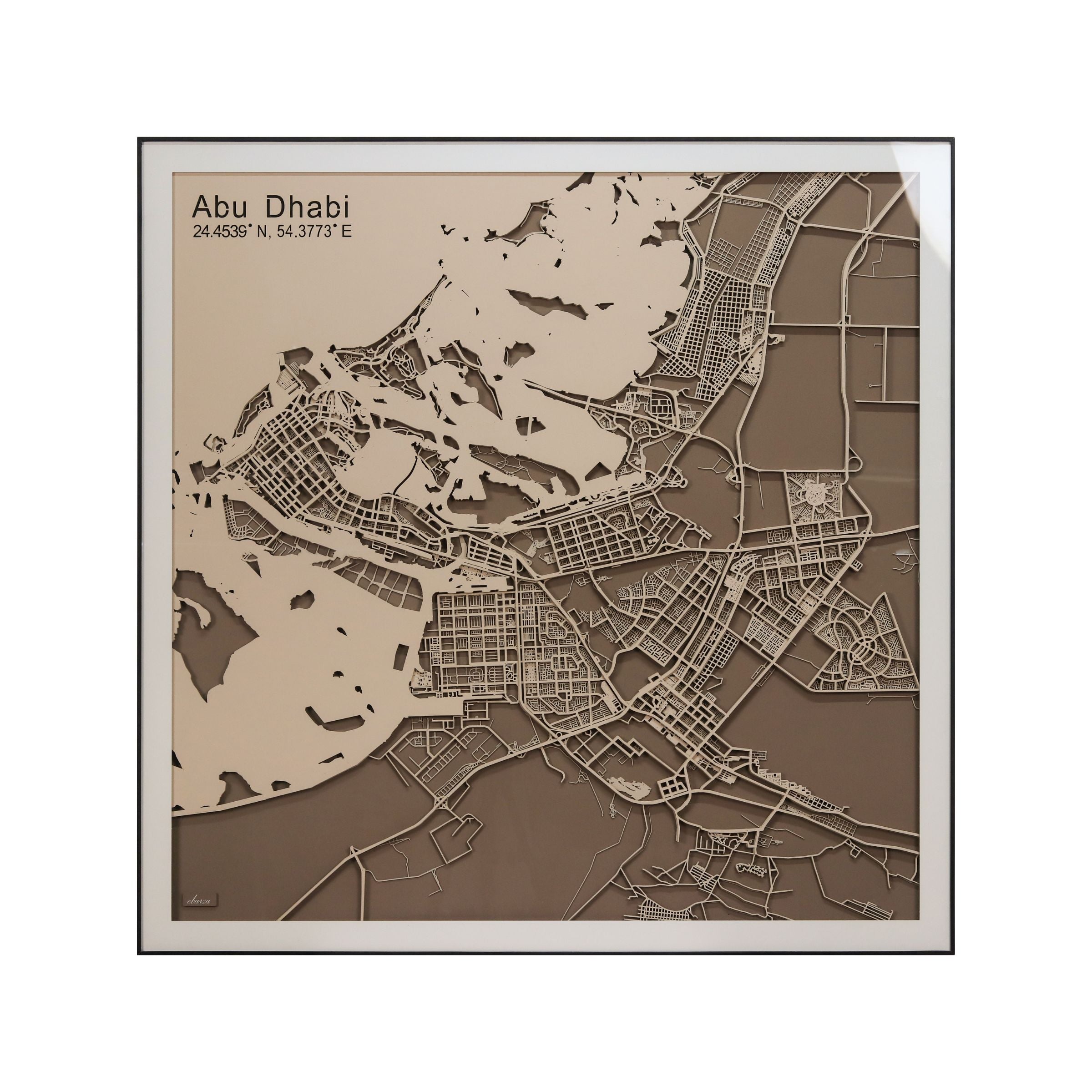 Abu Dhabi Map Handmade Painting  W120 *H120 CM 2309H0021-ABU DHABI -  Paintings - ebarza Furniture UAE | Shop Modern Furniture in Abu Dhabi & Dubai - مفروشات ايبازرا في الامارات | تسوق اثاث عصري وديكورات مميزة في دبي وابوظبي