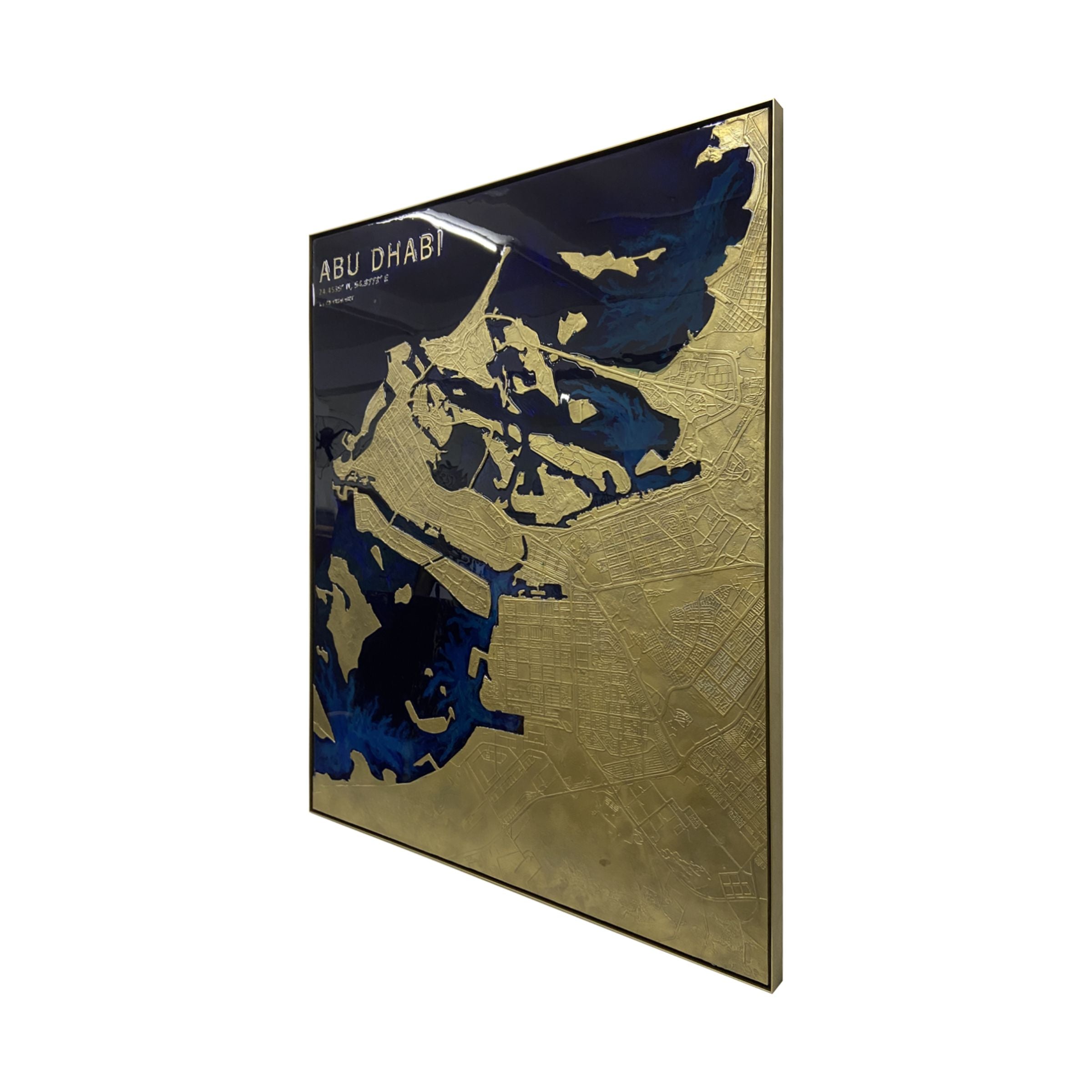 Abu Dhabi Map Handmade Painting 140x170 cm PCA-002B -  Paintings - ebarza Furniture UAE | Shop Modern Furniture in Abu Dhabi & Dubai - مفروشات ايبازرا في الامارات | تسوق اثاث عصري وديكورات مميزة في دبي وابوظبي