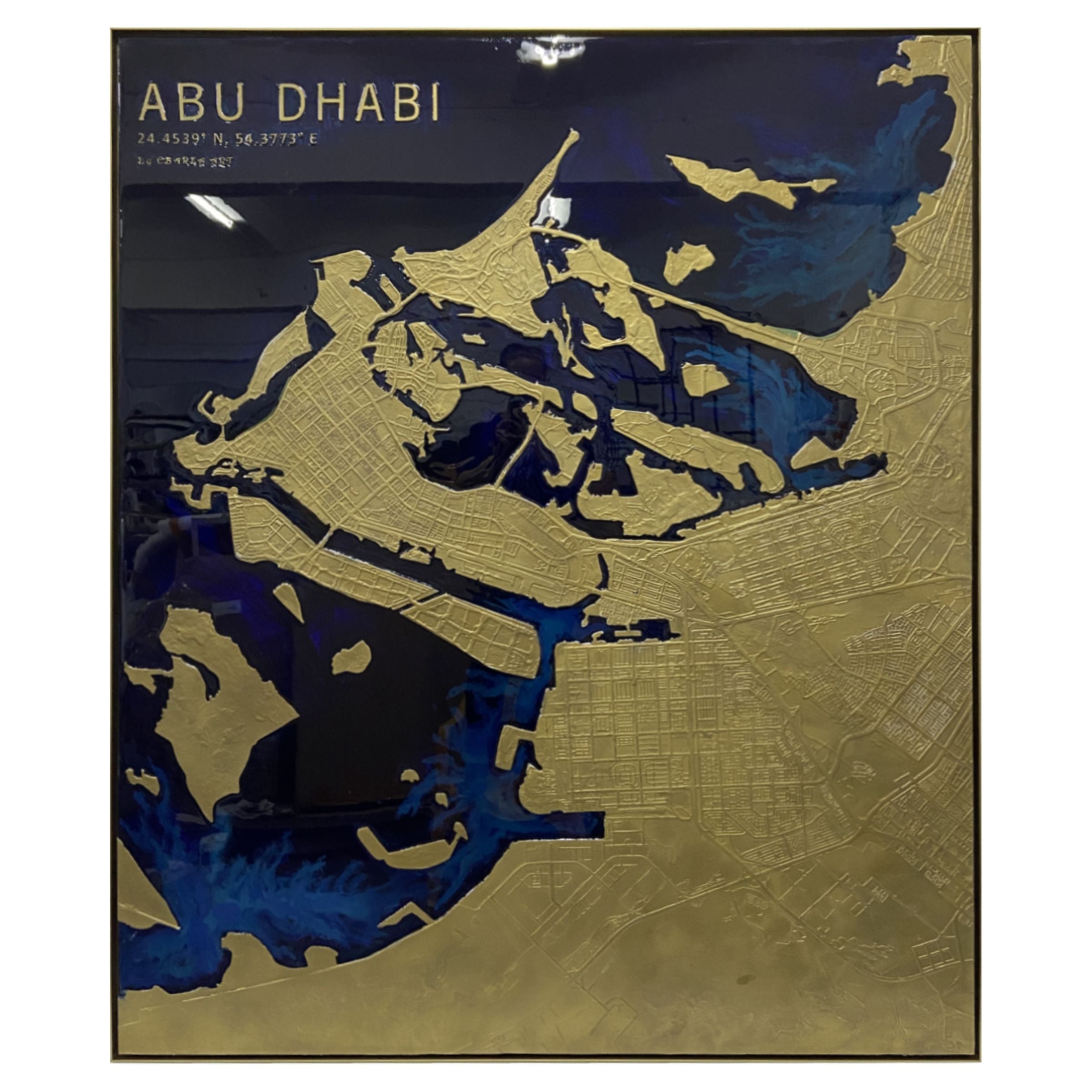 Abu Dhabi Map Handmade Painting 140x170 cm PCA-002B -  Paintings - ebarza Furniture UAE | Shop Modern Furniture in Abu Dhabi & Dubai - مفروشات ايبازرا في الامارات | تسوق اثاث عصري وديكورات مميزة في دبي وابوظبي