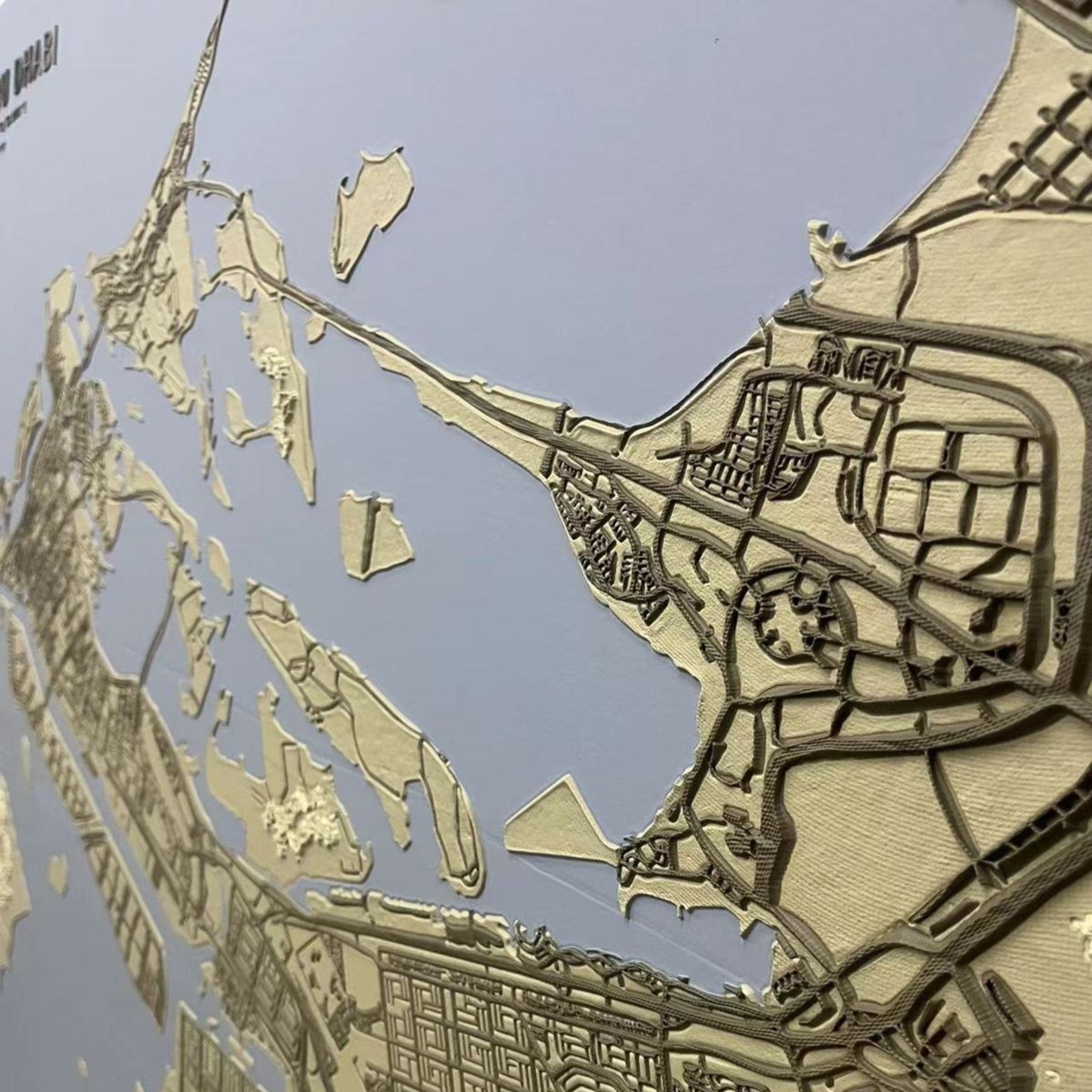 Abu Dhabi Map Handmade Painting 140x140 cm PCA-007-Abu Dhabi - Paintings - ebarza Furniture UAE | Shop Modern Furniture in Abu Dhabi & Dubai - مفروشات ايبازرا في الامارات | تسوق اثاث عصري وديكورات مميزة في دبي وابوظبي