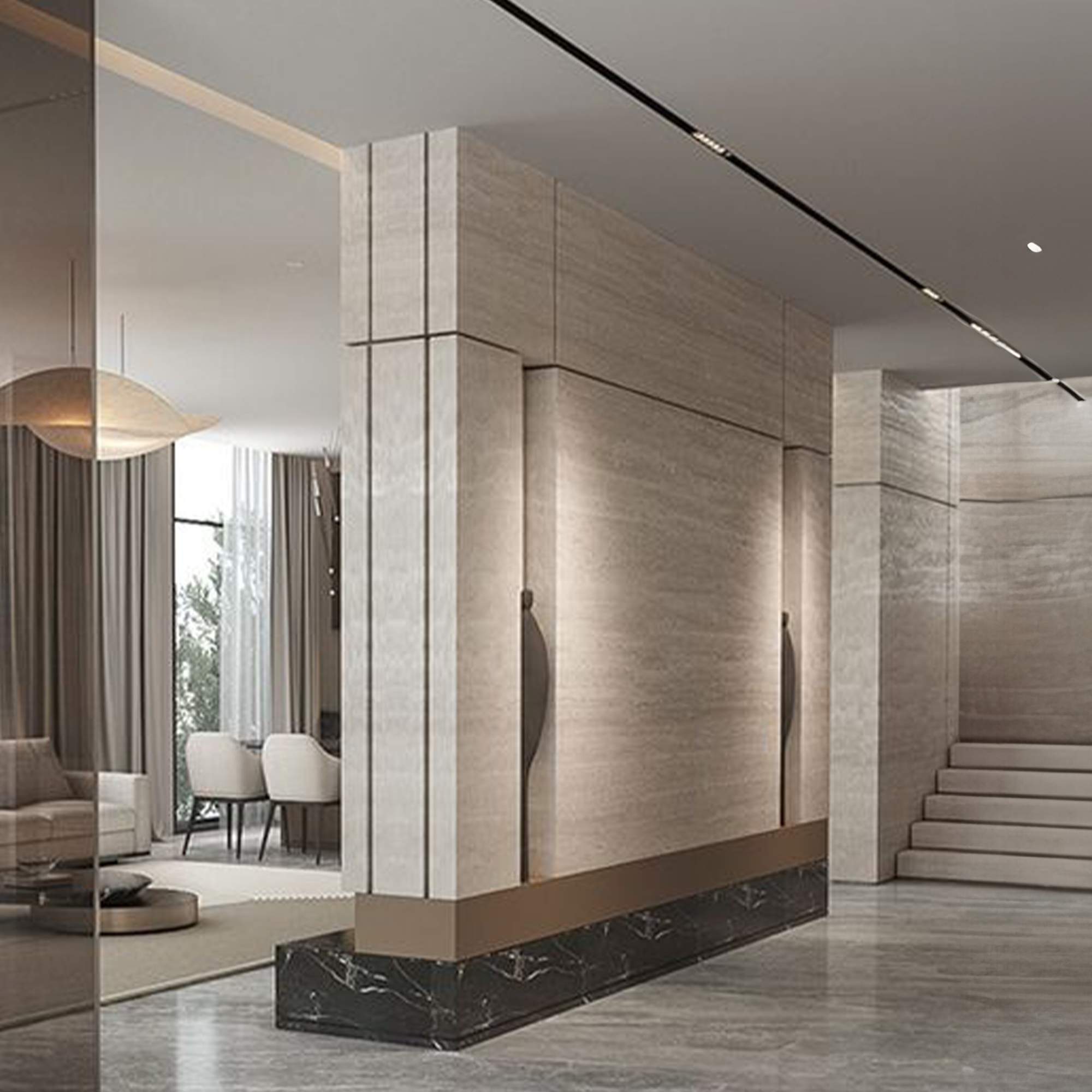 Sample of Flexible Stone Cladding Romanite Travertin Cloudy-Yellow-Sample -  Wall panels samples - ebarza Furniture UAE | Shop Modern Furniture in Abu Dhabi & Dubai - مفروشات ايبازرا في الامارات | تسوق اثاث عصري وديكورات مميزة في دبي وابوظبي