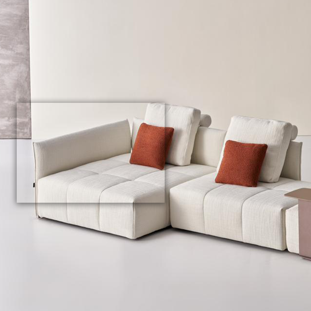 Puzzle Modular long Fabric Metal Handrail - SF080-B -  Sofas - ebarza Furniture UAE | Shop Modern Furniture in Abu Dhabi & Dubai - مفروشات ايبازرا في الامارات | تسوق اثاث عصري وديكورات مميزة في دبي وابوظبي