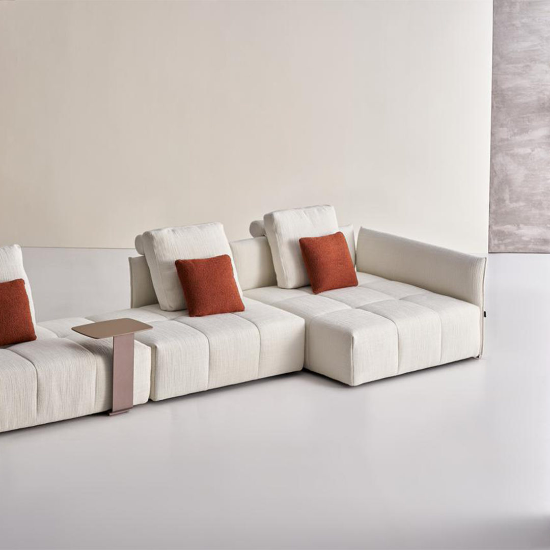 Puzzle Modular long Fabric Metal Handrail - SF080-B -  Sofas - ebarza Furniture UAE | Shop Modern Furniture in Abu Dhabi & Dubai - مفروشات ايبازرا في الامارات | تسوق اثاث عصري وديكورات مميزة في دبي وابوظبي