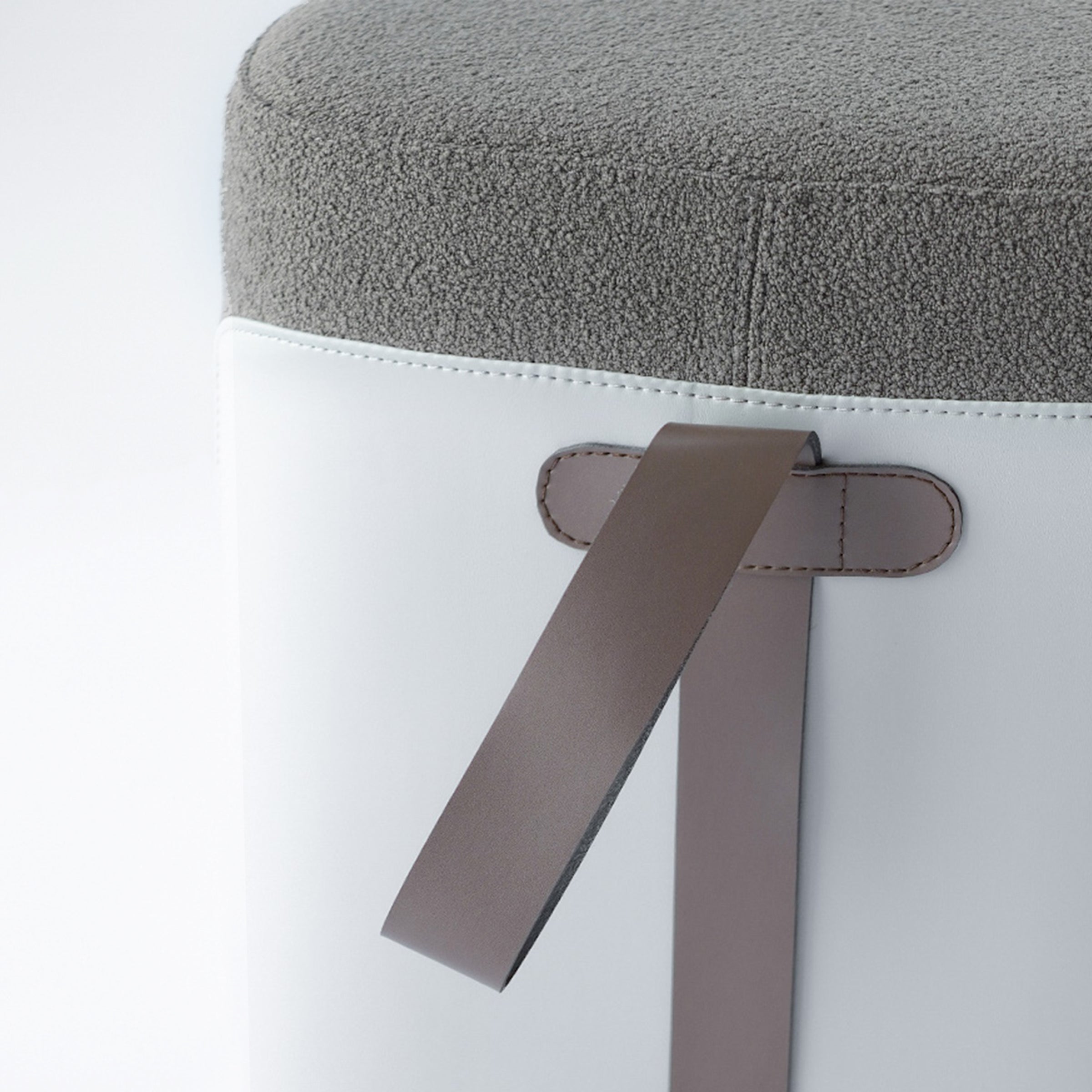 Fabric/PU Pouf MLL-A47-Grey - Poufs - ebarza Furniture UAE | Shop Modern Furniture in Abu Dhabi & Dubai - مفروشات ايبازرا في الامارات | تسوق اثاث عصري وديكورات مميزة في دبي وابوظبي