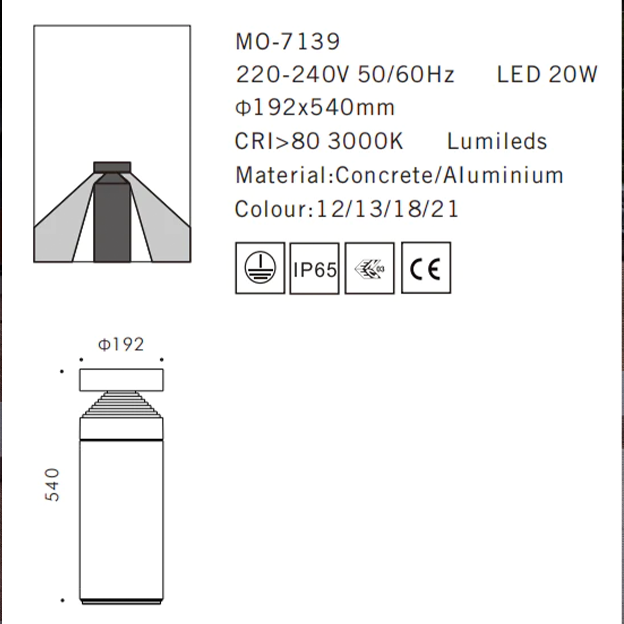 LUMILEDS LED Outdoor Lamp MO-7139W -  Outdoor lightings - ebarza Furniture UAE | Shop Modern Furniture in Abu Dhabi & Dubai - مفروشات ايبازرا في الامارات | تسوق اثاث عصري وديكورات مميزة في دبي وابوظبي