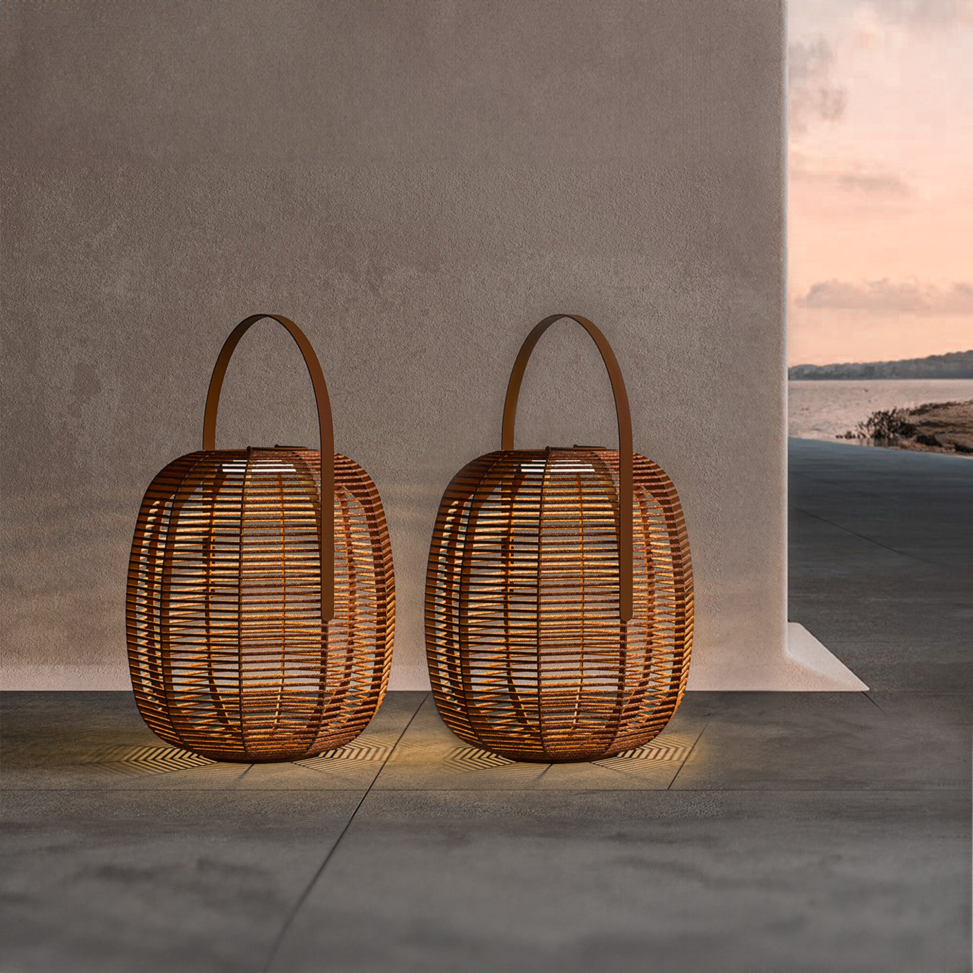 Core Outdoor Solar Lamp With Orange Rope 29*45CM - AH2018A117ROP - Smart Outdoors - ebarza Furniture UAE | Shop Modern Furniture in Abu Dhabi & Dubai - مفروشات ايبازرا في الامارات | تسوق اثاث عصري وديكورات مميزة في دبي وابوظبي