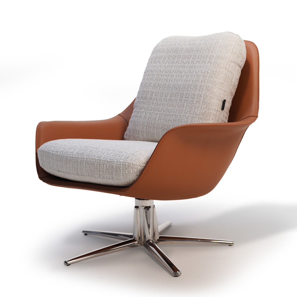 Swivel Serenity Shiny Stainless Steel Swivel Lounge Chair DJ610 / PZ-208-L -  Lounge Chairs - ebarza Furniture UAE | Shop Modern Furniture in Abu Dhabi & Dubai - مفروشات ايبازرا في الامارات | تسوق اثاث عصري وديكورات مميزة في دبي وابوظبي