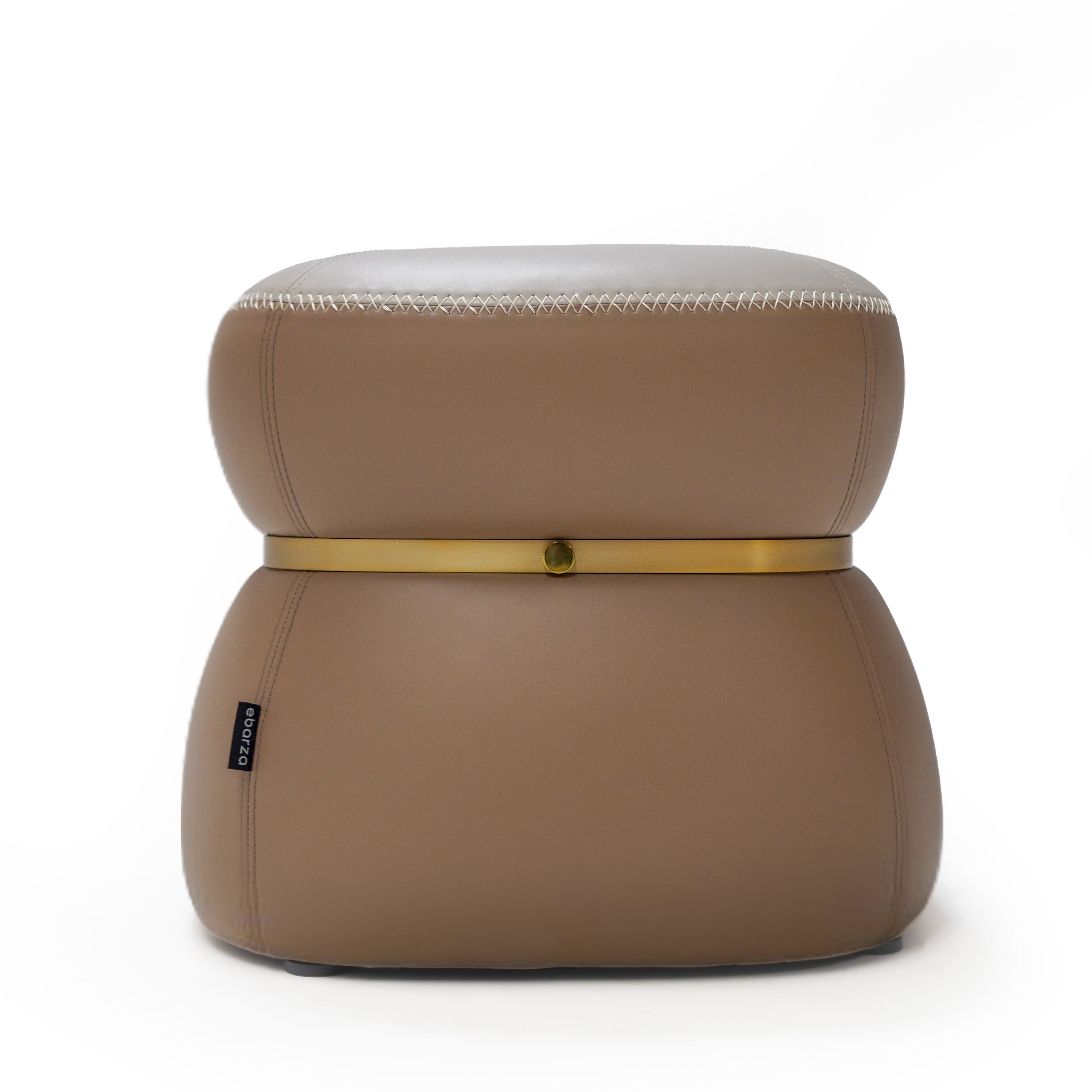 Nappa Pouf BC708-1 Light brown - Poufs - ebarza Furniture UAE | Shop Modern Furniture in Abu Dhabi & Dubai - مفروشات ايبازرا في الامارات | تسوق اثاث عصري وديكورات مميزة في دبي وابوظبي