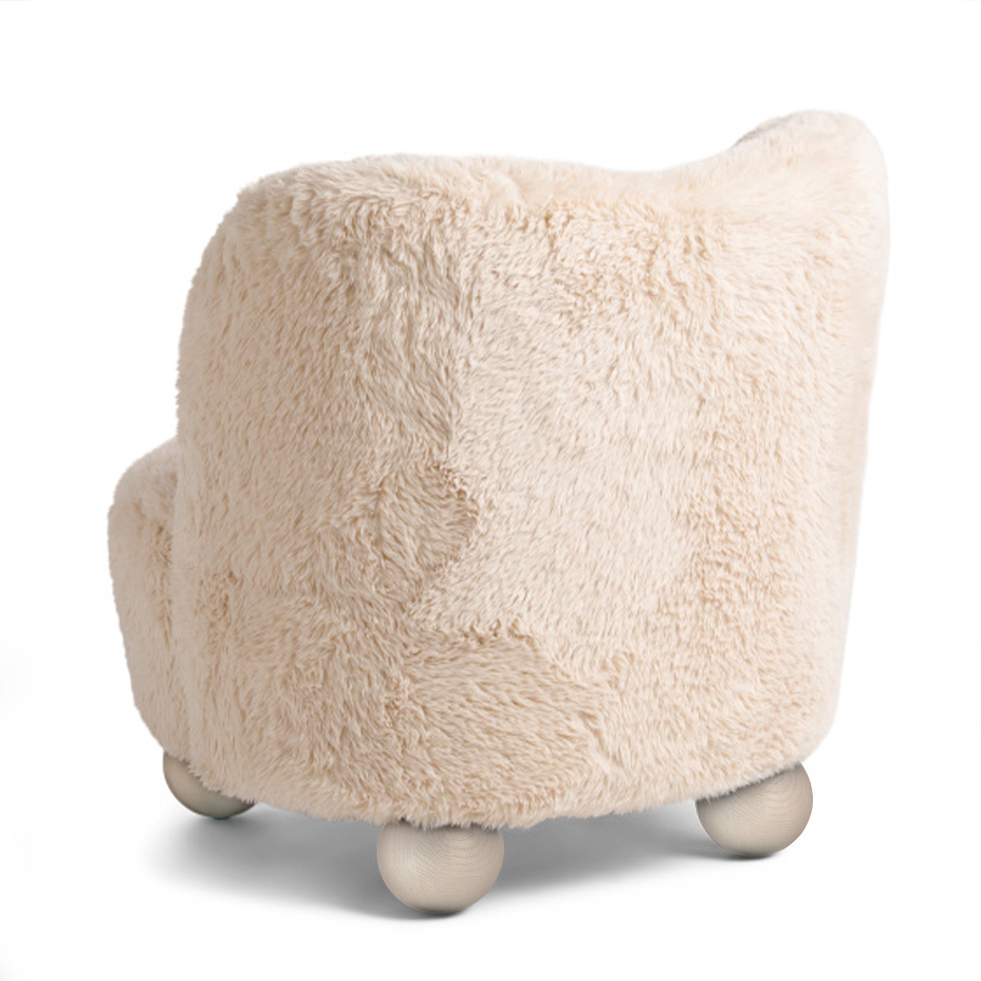 Ball Foot Accent Chair - Ivory 18100-02e -  Armchairs - ebarza Furniture UAE | Shop Modern Furniture in Abu Dhabi & Dubai - مفروشات ايبازرا في الامارات | تسوق اثاث عصري وديكورات مميزة في دبي وابوظبي