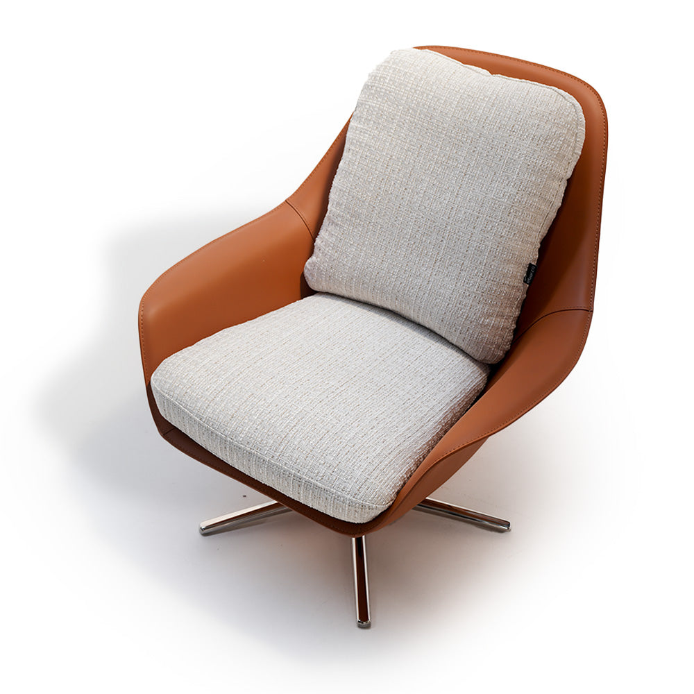 Swivel Serenity Shiny Stainless Steel Swivel Lounge Chair DJ610 / PZ-208-L -  Lounge Chairs - ebarza Furniture UAE | Shop Modern Furniture in Abu Dhabi & Dubai - مفروشات ايبازرا في الامارات | تسوق اثاث عصري وديكورات مميزة في دبي وابوظبي