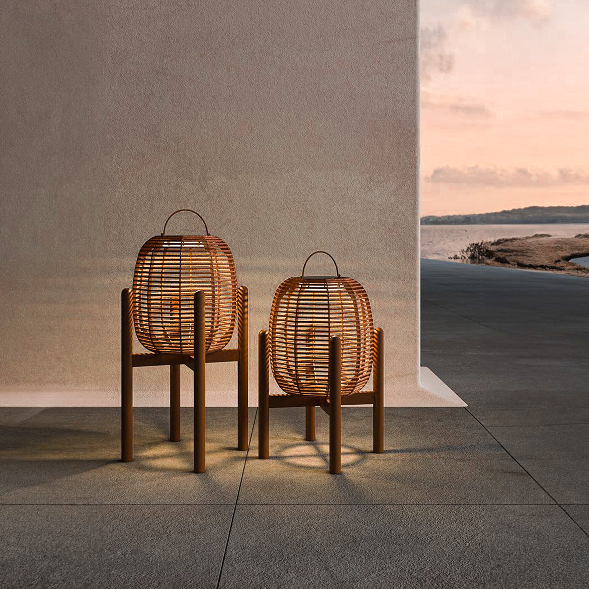 Core Outdoor Solar Lamp With Orange Rope 29*45CM - AH2018A117ROP - Smart Outdoors - ebarza Furniture UAE | Shop Modern Furniture in Abu Dhabi & Dubai - مفروشات ايبازرا في الامارات | تسوق اثاث عصري وديكورات مميزة في دبي وابوظبي