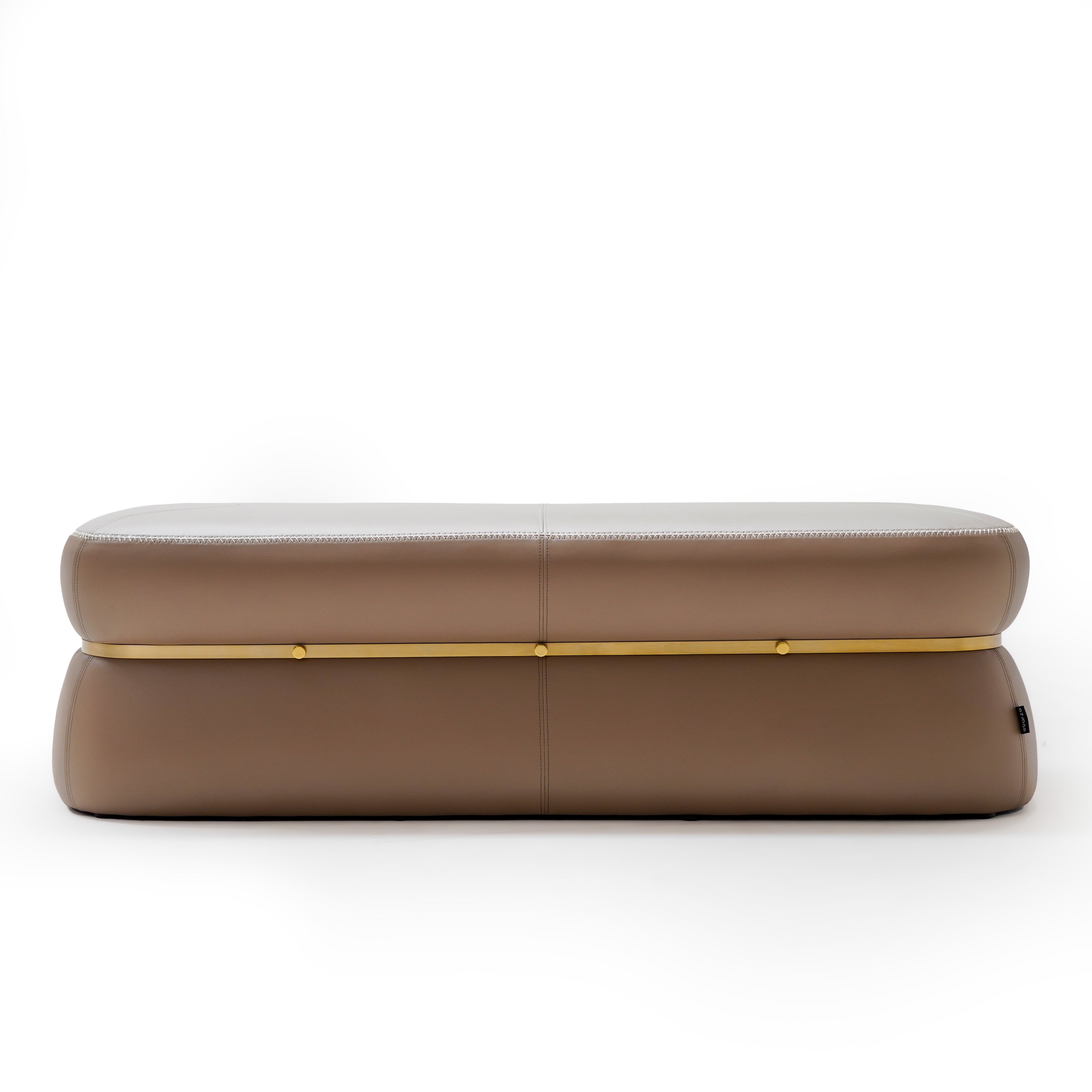 Nappa Pouf/Bench BC707-1 Light Brown-Leather - Poufs - ebarza Furniture UAE | Shop Modern Furniture in Abu Dhabi & Dubai - مفروشات ايبازرا في الامارات | تسوق اثاث عصري وديكورات مميزة في دبي وابوظبي