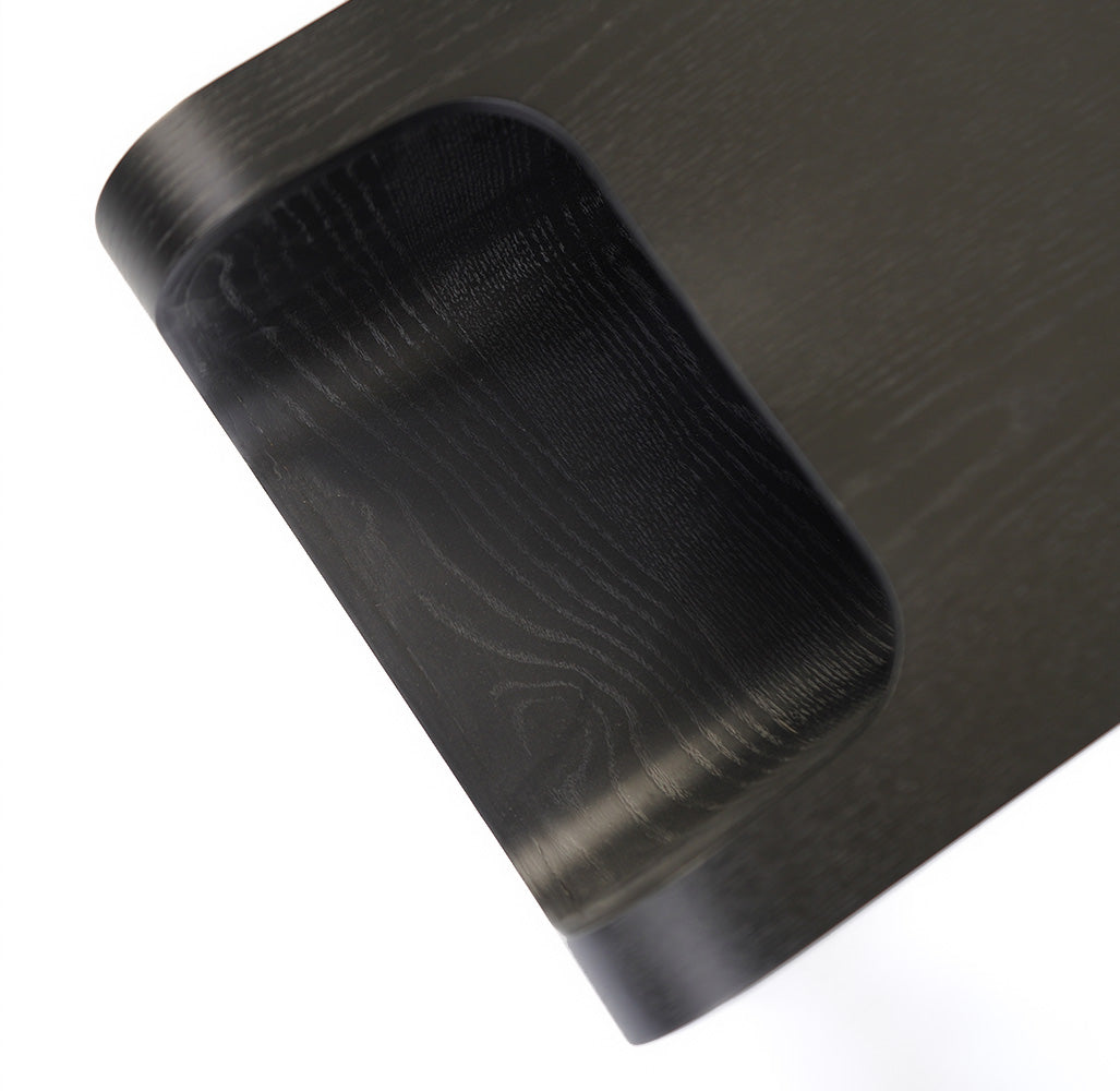 Matt Plywood And Veneer Side Table BP0639-Black -  Side Tables - ebarza Furniture UAE | Shop Modern Furniture in Abu Dhabi & Dubai - مفروشات ايبازرا في الامارات | تسوق اثاث عصري وديكورات مميزة في دبي وابوظبي