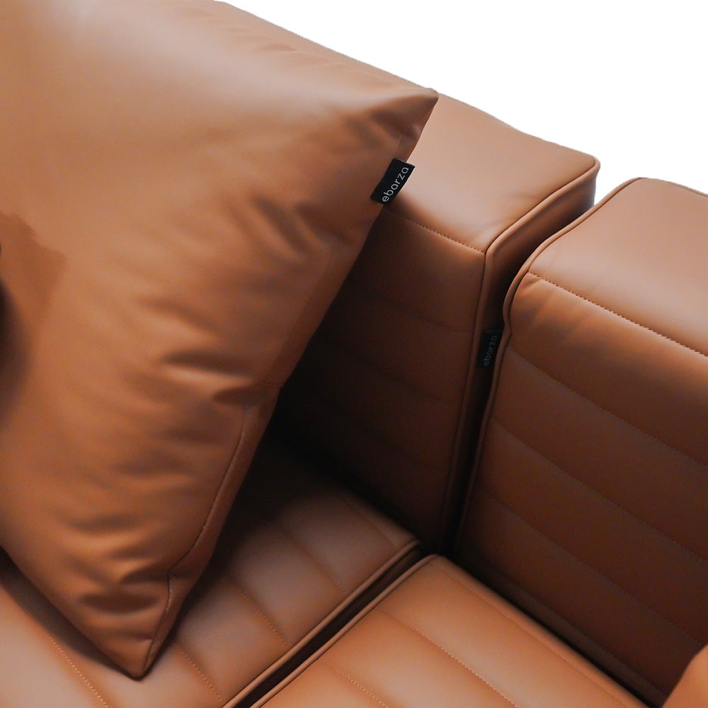 Microfiber Leather 3 seater Sofa ISF-2127/2 YY0871-5# -  Sofa - ebarza Furniture UAE | Shop Modern Furniture in Abu Dhabi & Dubai - مفروشات ايبازرا في الامارات | تسوق اثاث عصري وديكورات مميزة في دبي وابوظبي