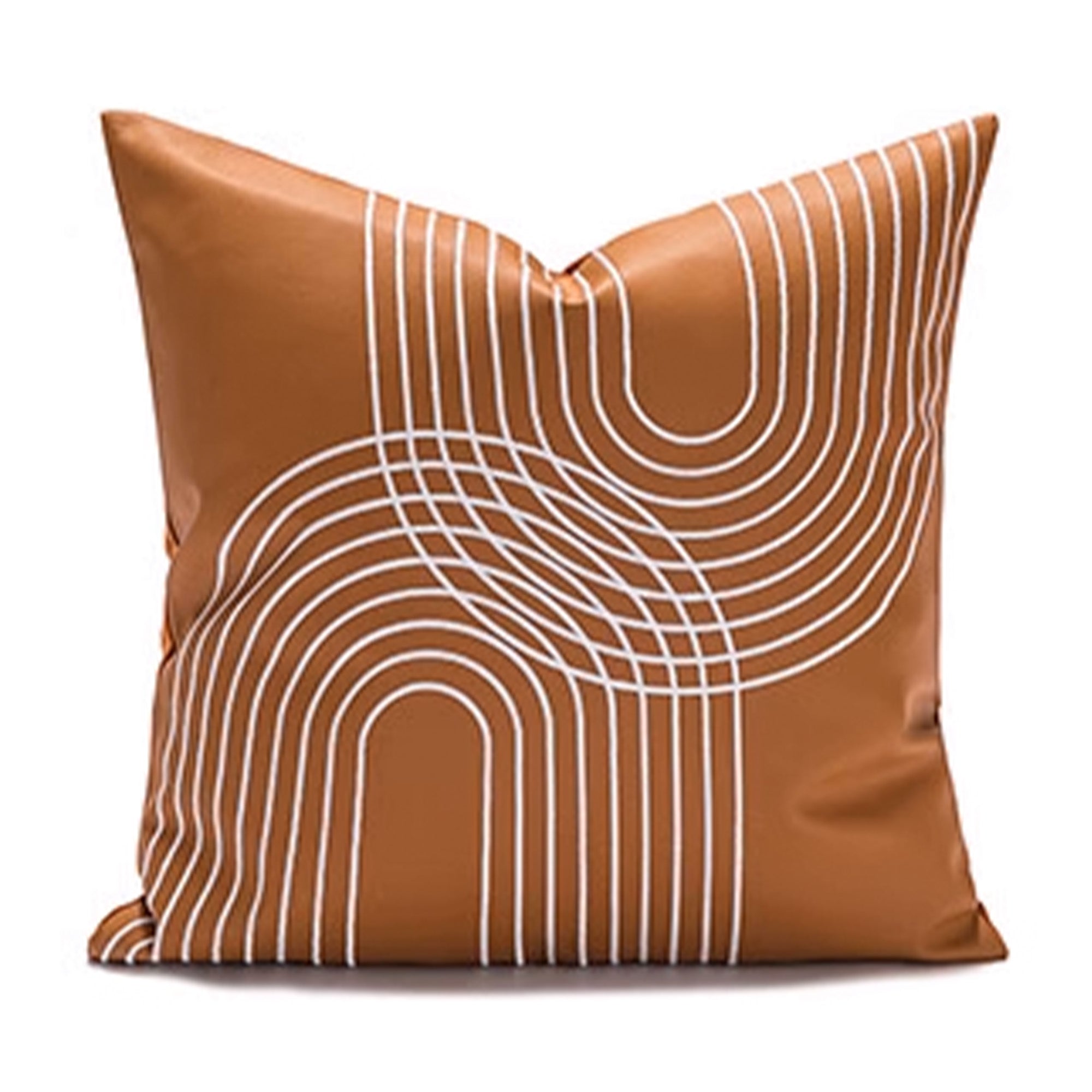 45x45 cm Type Leather Cushion KD2351U - Caramel - Cushions - ebarza Furniture UAE | Shop Modern Furniture in Abu Dhabi & Dubai - مفروشات ايبازرا في الامارات | تسوق اثاث عصري وديكورات مميزة في دبي وابوظبي