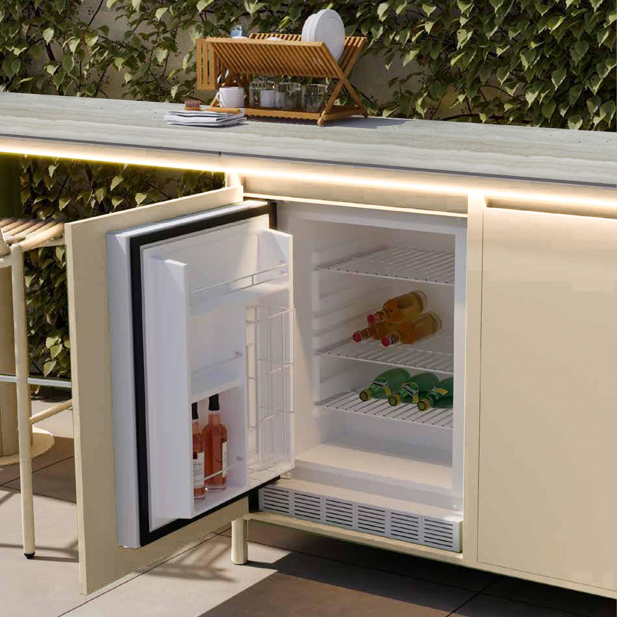 Lagoon Outdoor Cabinet with Ceramic Top - C004009 AKC004009 - Outdoor Furniture Sets - ebarza Furniture UAE | Shop Modern Furniture in Abu Dhabi & Dubai - مفروشات ايبازرا في الامارات | تسوق اثاث عصري وديكورات مميزة في دبي وابوظبي