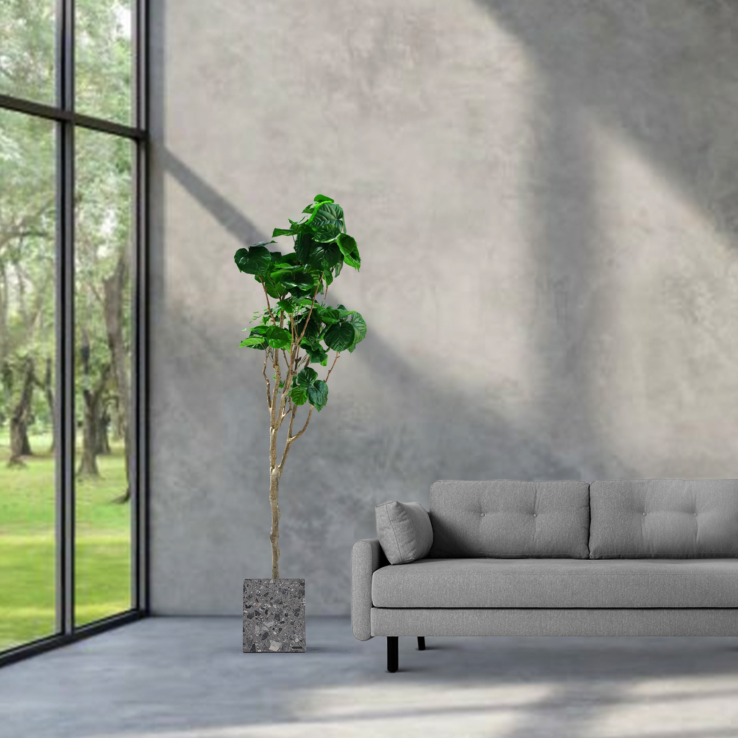 Handmade Decorative Artificial Ficus Tree With Plastic Pot N41120-S041 - Plants - ebarza Furniture UAE | Shop Modern Furniture in Abu Dhabi & Dubai - مفروشات ايبازرا في الامارات | تسوق اثاث عصري وديكورات مميزة في دبي وابوظبي