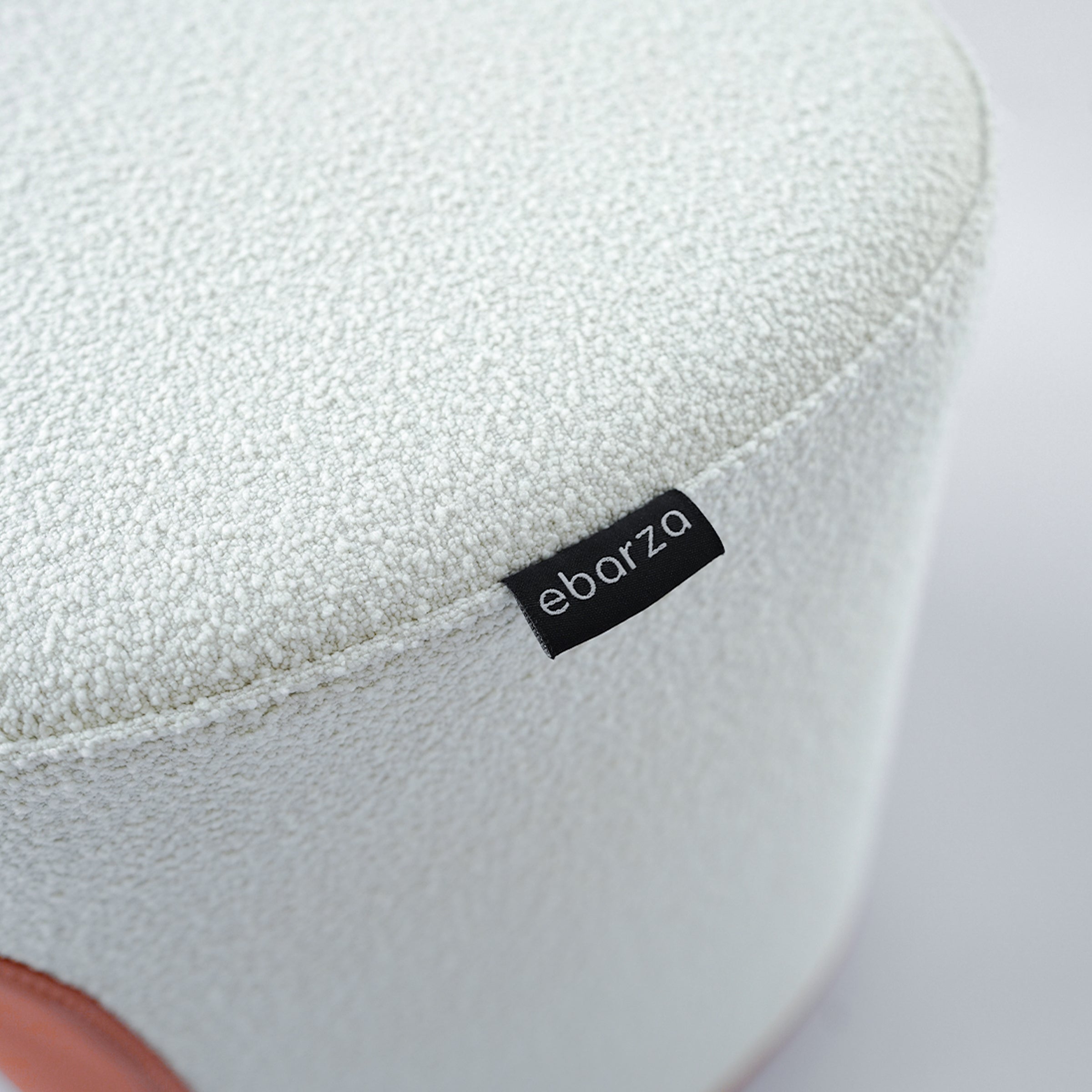 Fabric/PU Pouf MLL-A47-Caramel - Poufs - ebarza Furniture UAE | Shop Modern Furniture in Abu Dhabi & Dubai - مفروشات ايبازرا في الامارات | تسوق اثاث عصري وديكورات مميزة في دبي وابوظبي