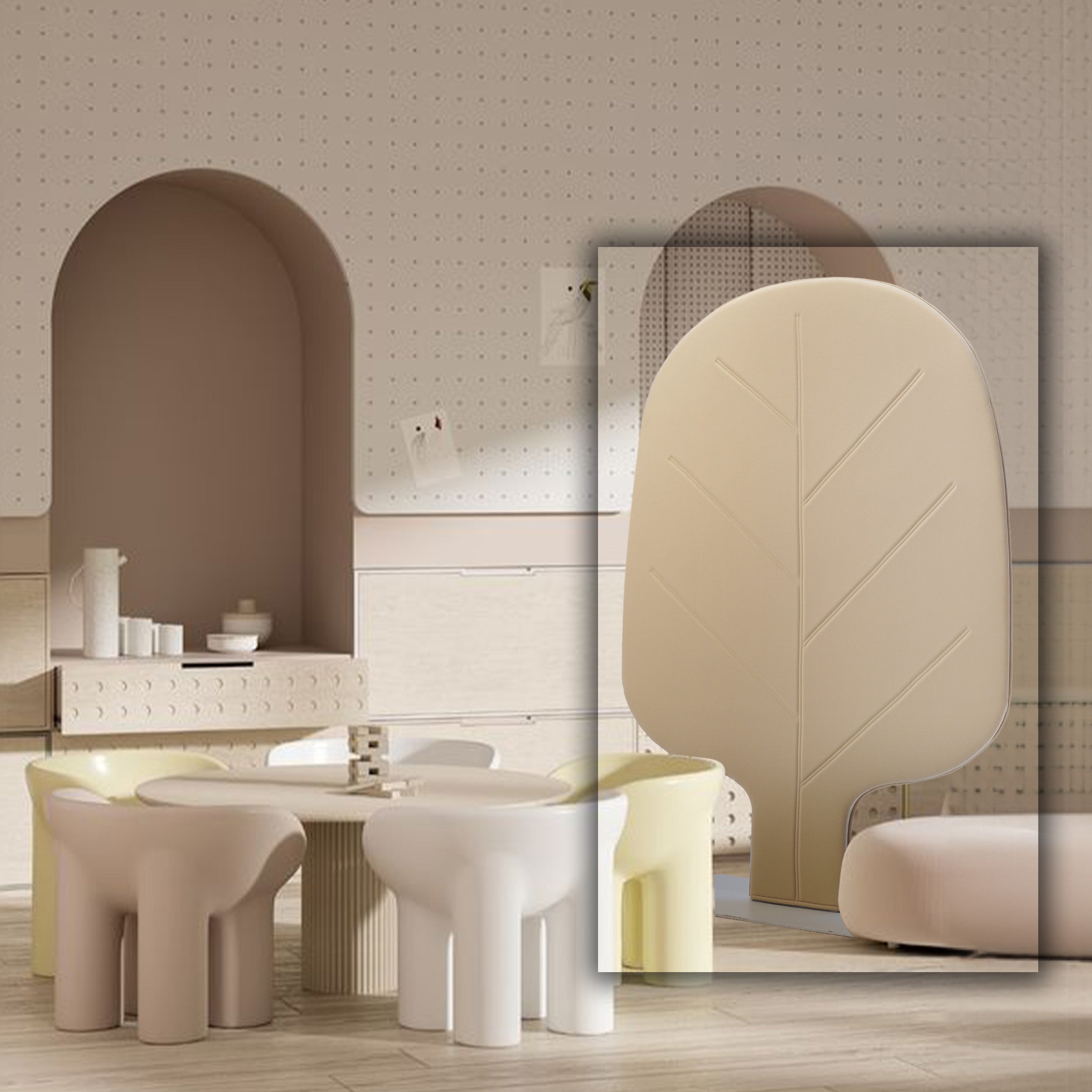 Leaf Medium Screen Barrier y61581-S/78-Beige - Office Barriers - ebarza Furniture UAE | Shop Modern Furniture in Abu Dhabi & Dubai - مفروشات ايبازرا في الامارات | تسوق اثاث عصري وديكورات مميزة في دبي وابوظبي