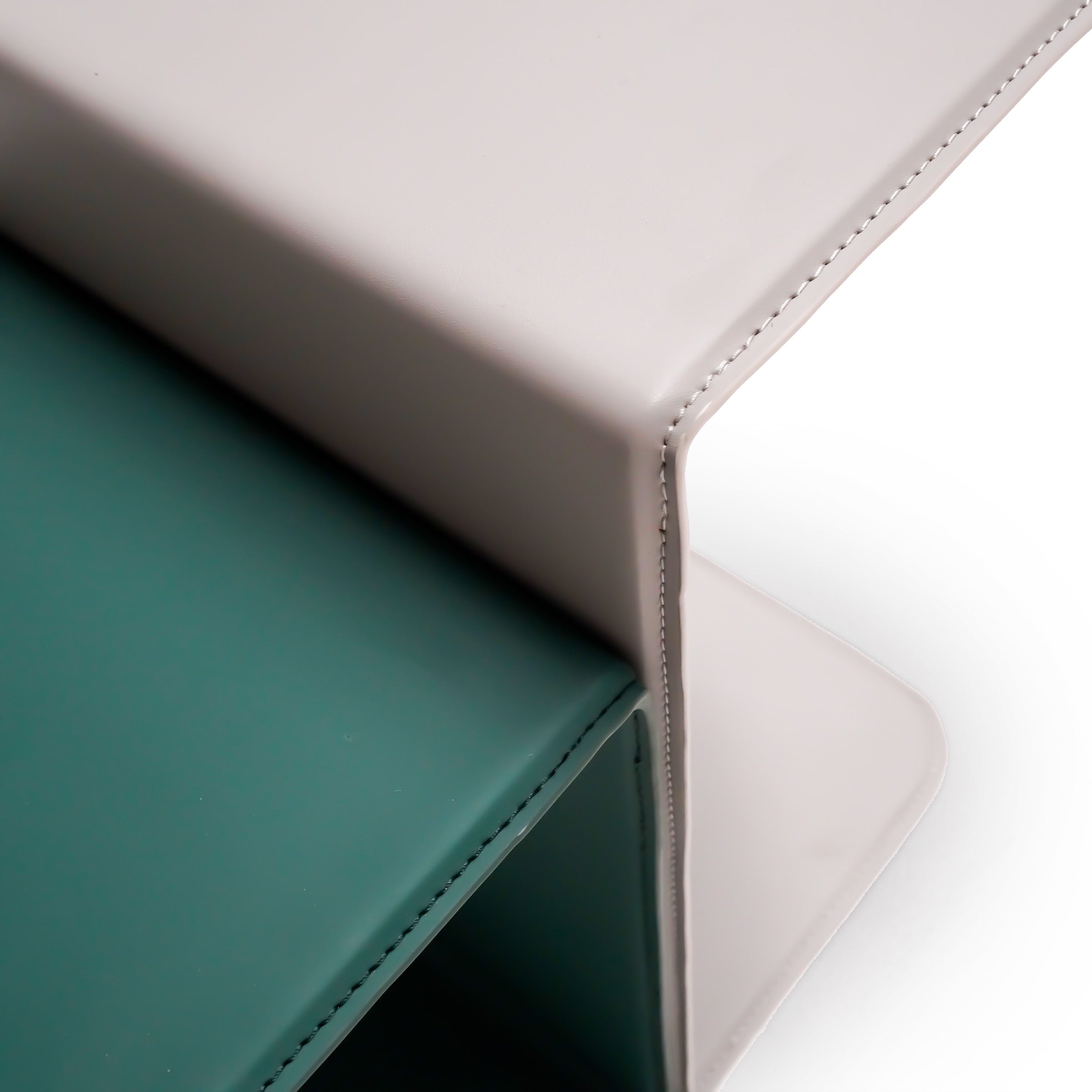 Two-Tiered Saddle Leather Side Table LT-070 - Side Tables - ebarza Furniture UAE | Shop Modern Furniture in Abu Dhabi & Dubai - مفروشات ايبازرا في الامارات | تسوق اثاث عصري وديكورات مميزة في دبي وابوظبي
