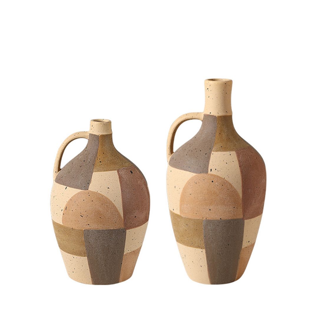 Assorted Color Hand-Painted Ceramic Vase -A FF-D25073A - Vases - ebarza Furniture UAE | Shop Modern Furniture in Abu Dhabi & Dubai - مفروشات ايبازرا في الامارات | تسوق اثاث عصري وديكورات مميزة في دبي وابوظبي